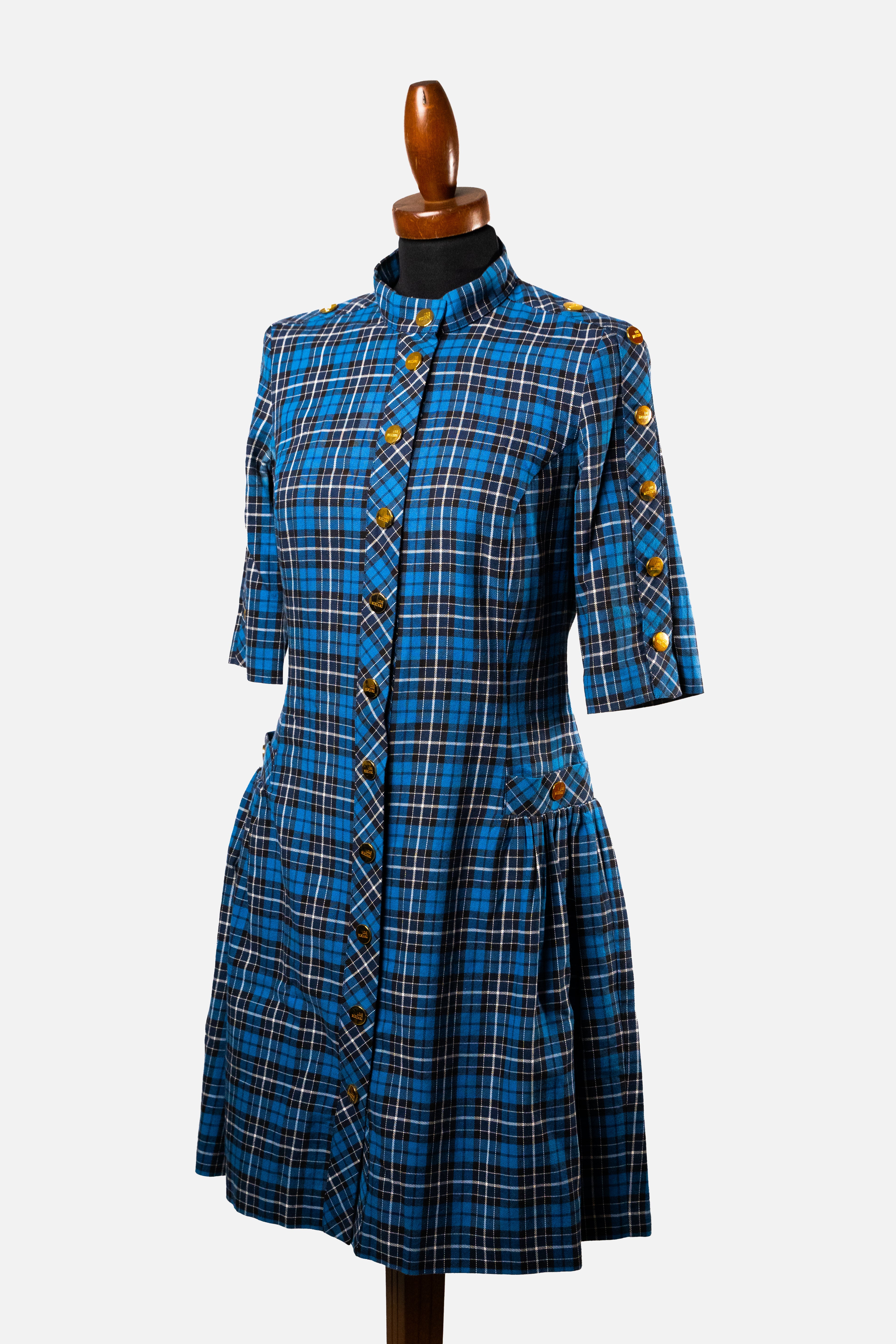 Love Moschino Blue Tartan Dress