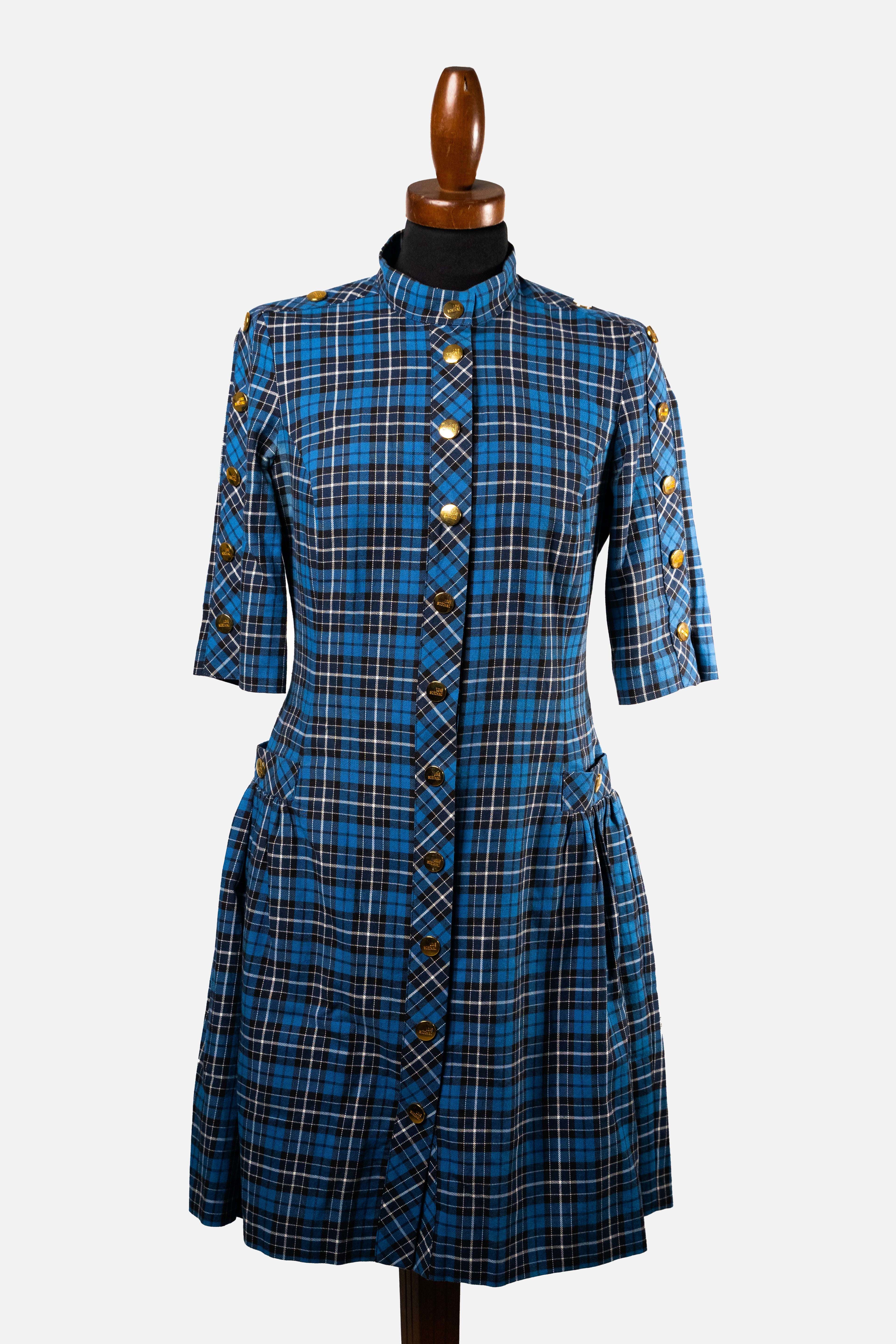 Love Moschino Blue Tartan Dress