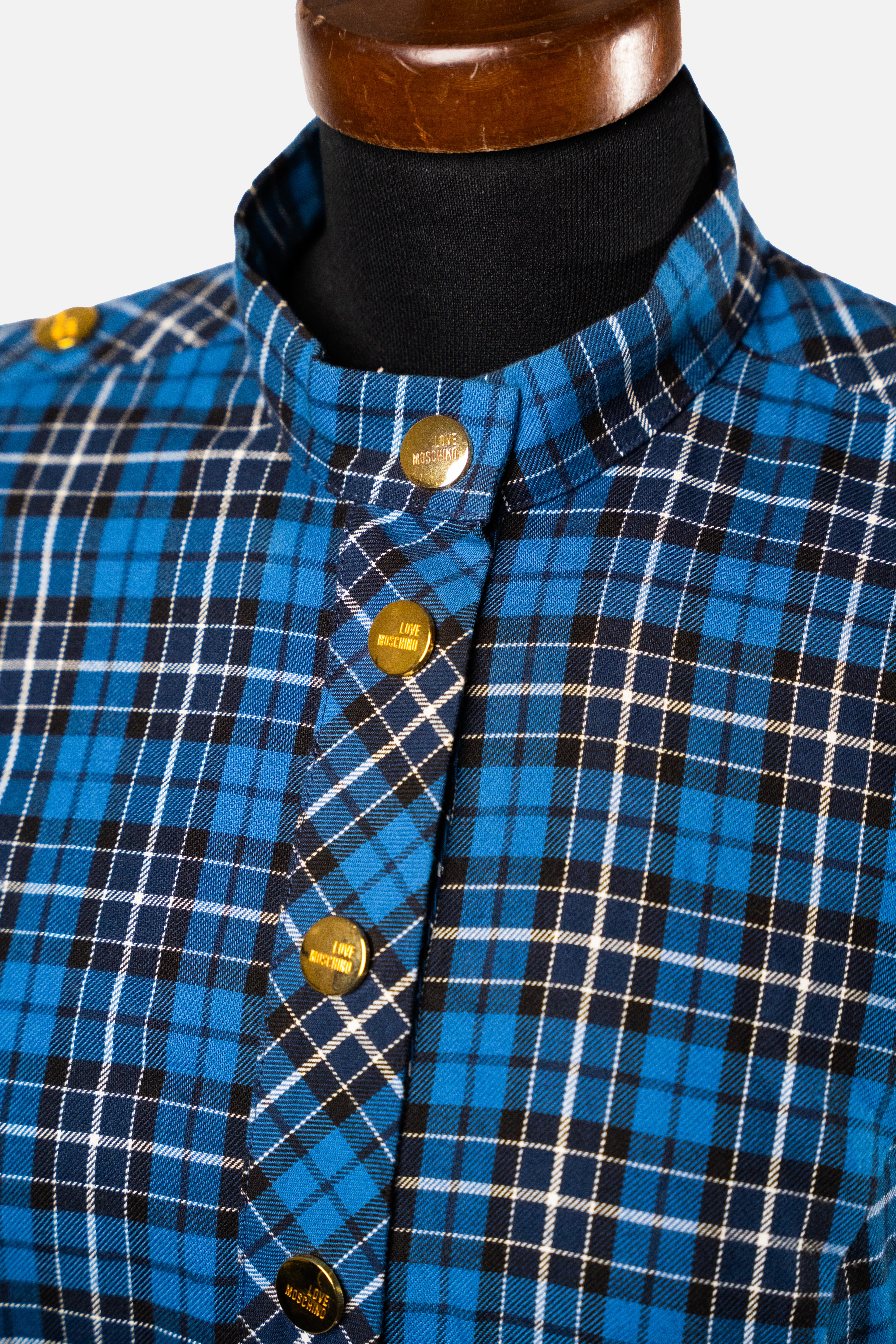 Love Moschino Blue Tartan Dress