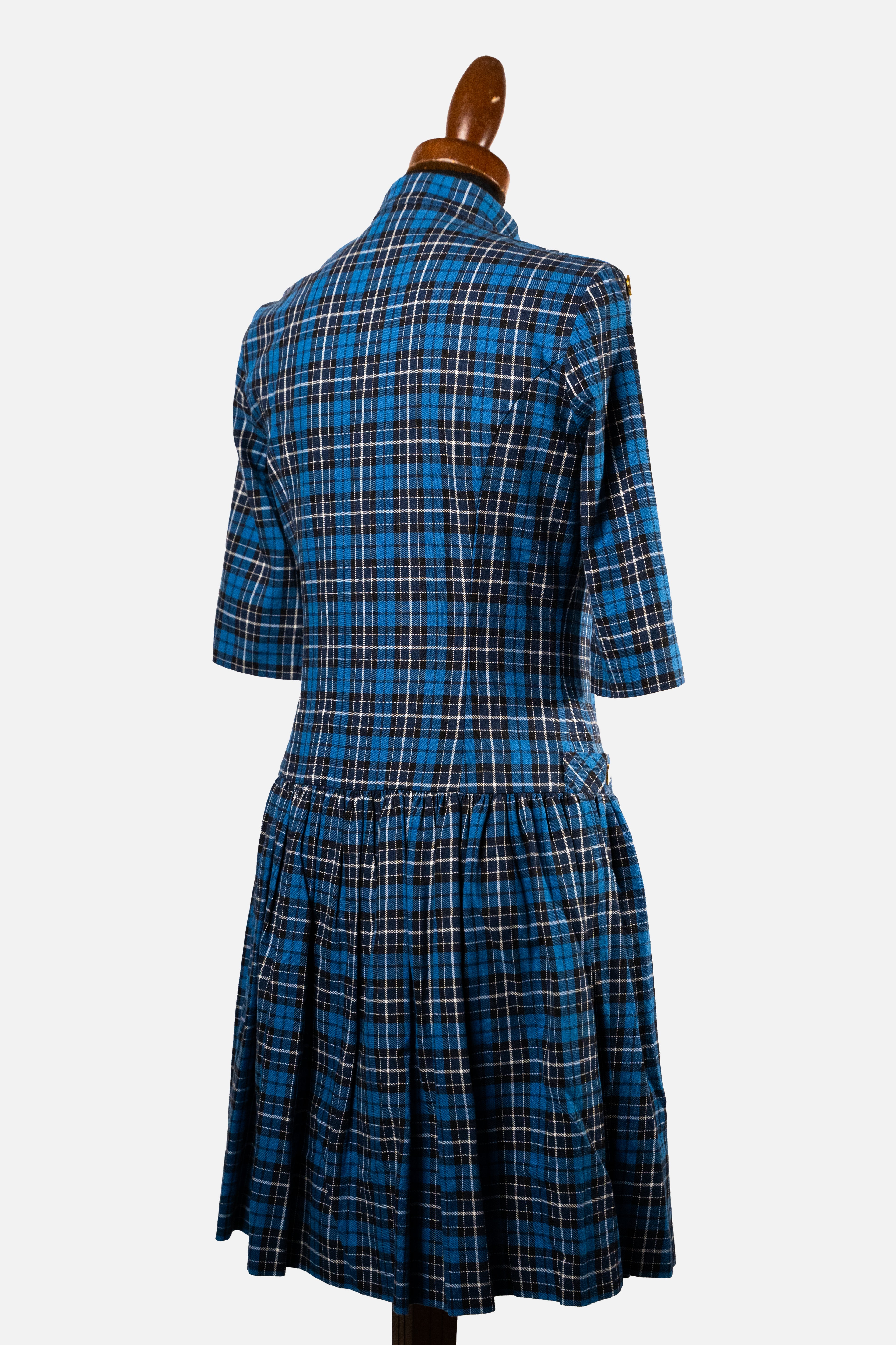 Love Moschino Blue Tartan Dress