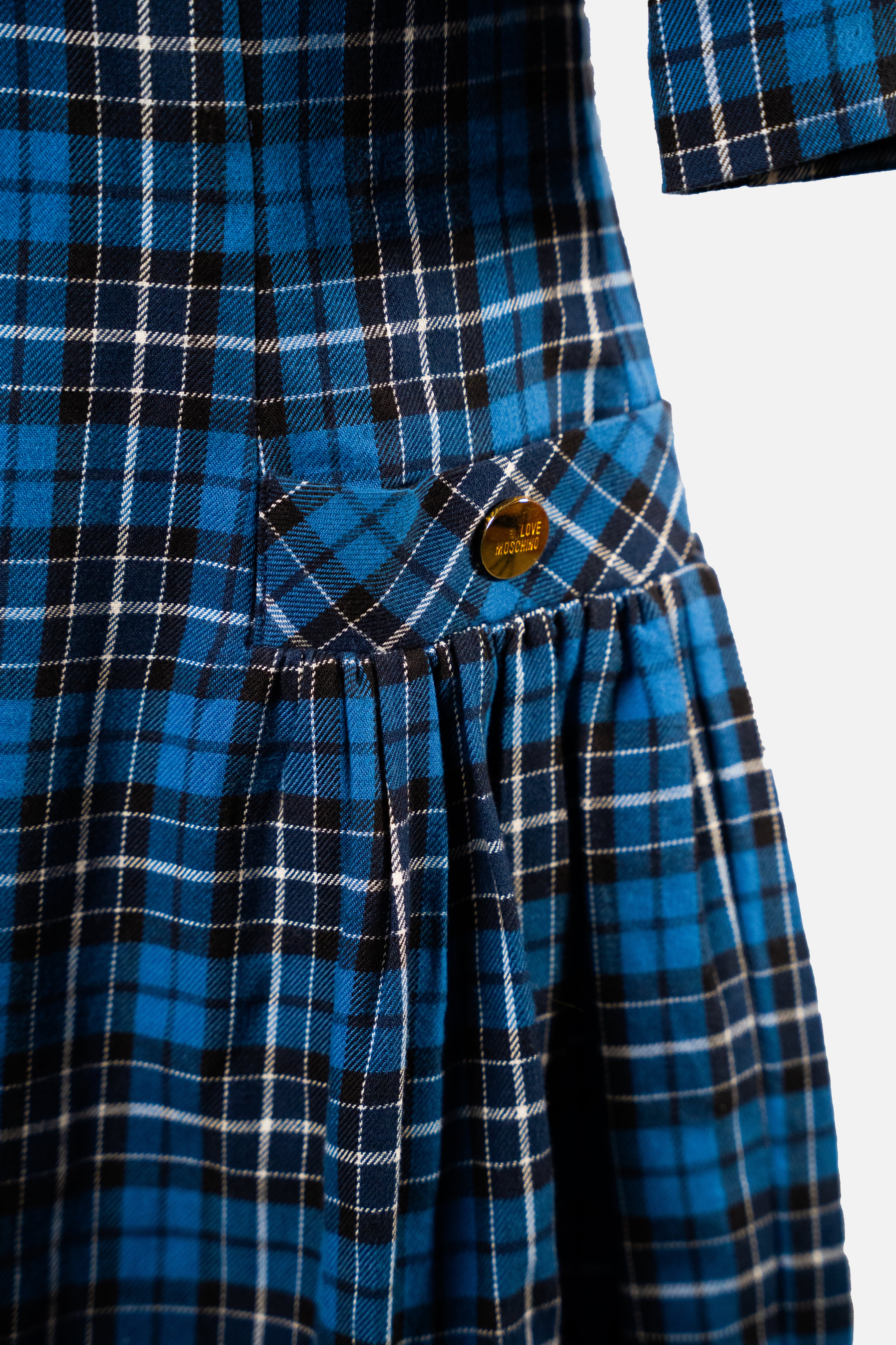 Love Moschino Blue Tartan Dress