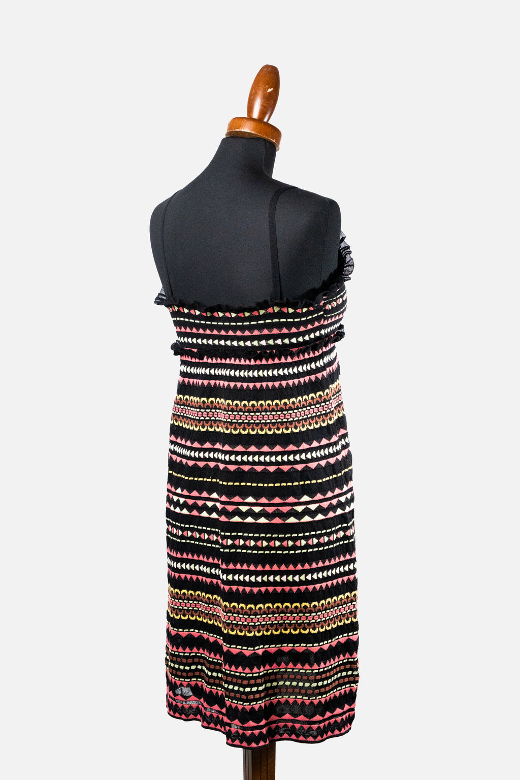 M Missoni Multicolor Geometric Knit V-Neck Dress