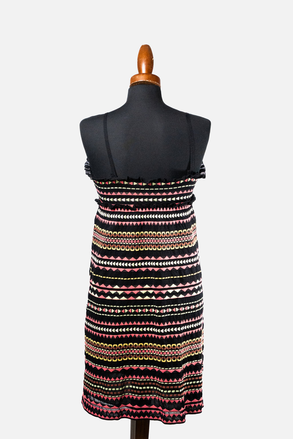 M Missoni Multicolor Geometric Knit V-Neck Dress
