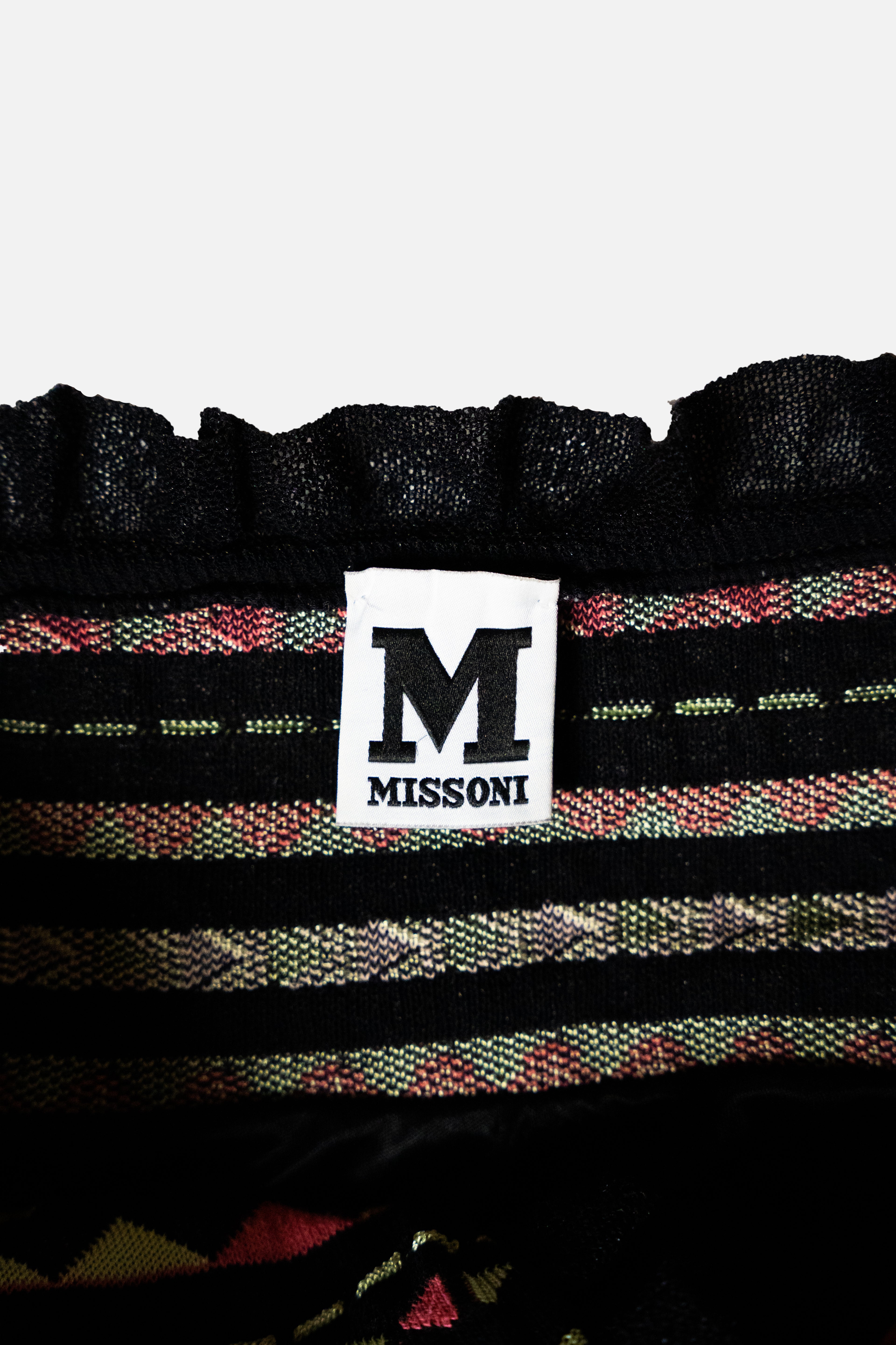 M Missoni Multicolor Geometric Knit V-Neck Dress