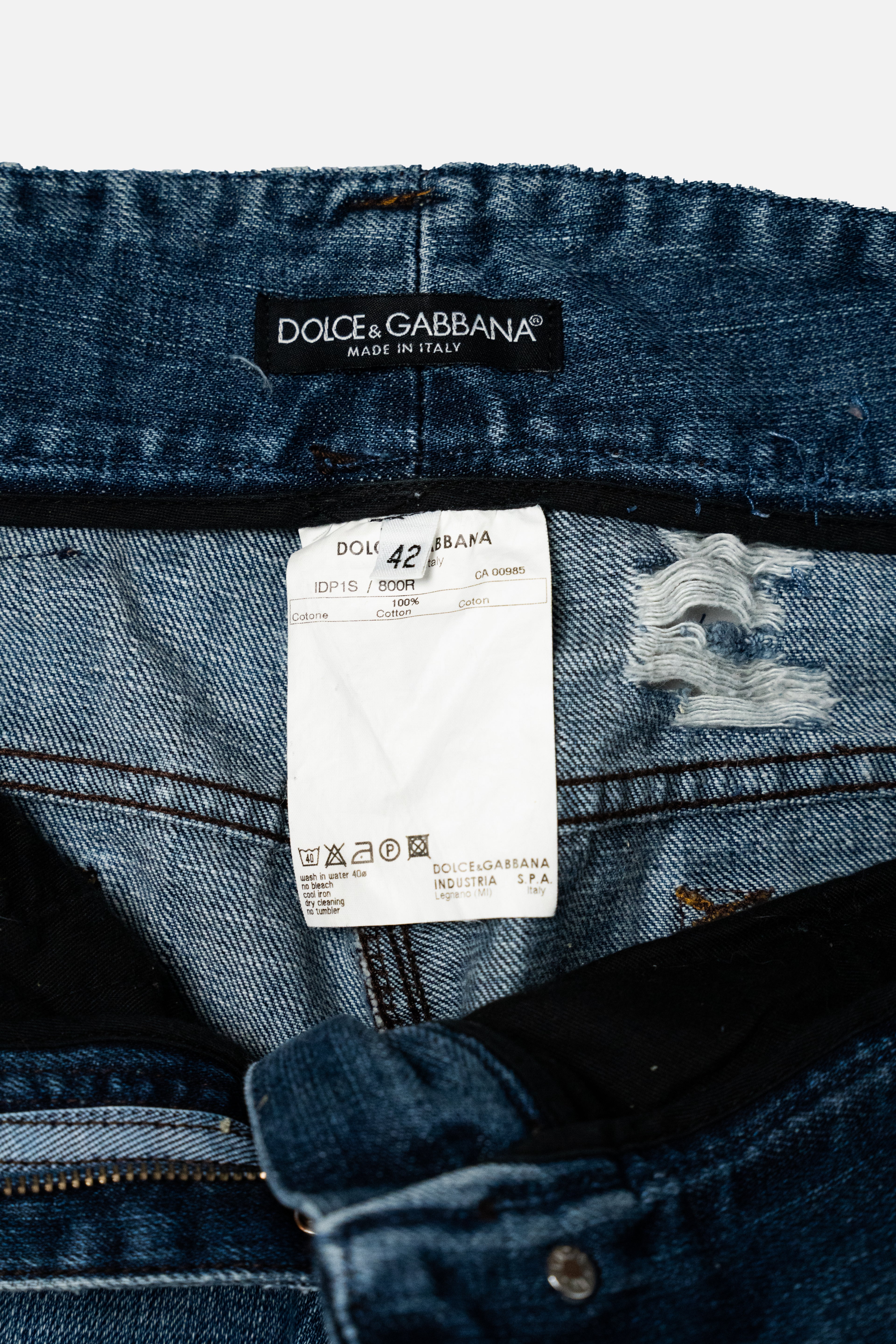Dolce & Gabbana Distressed DG Logo Embroidered Jeans