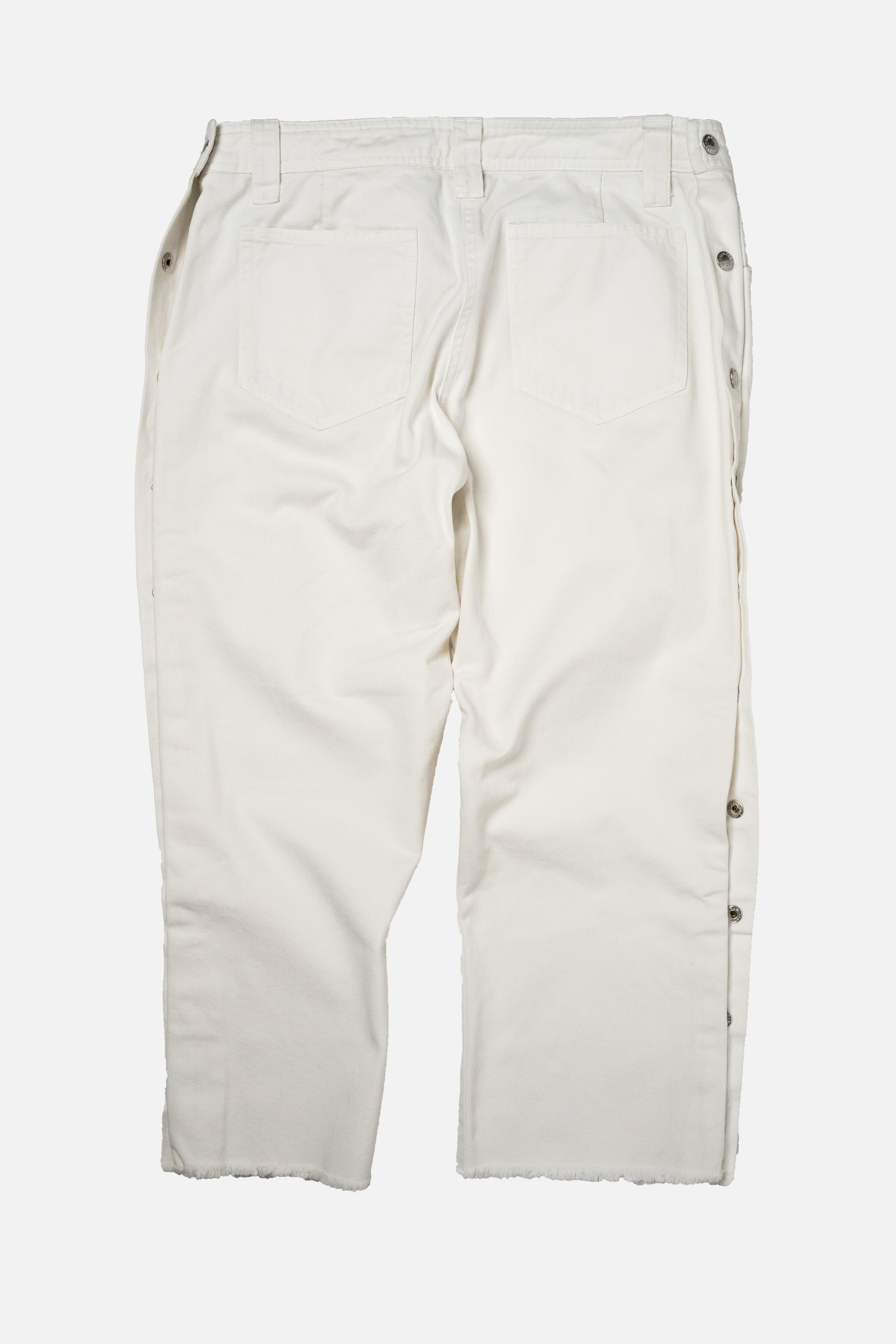 Dolce & Gabbana Beachwear White Studded Snap-Button Capri Jeans