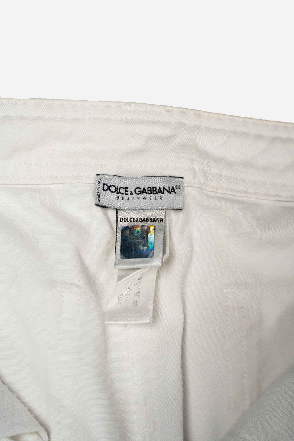 Jeans Capri bianchi con borchie e bottoni automatici Dolce &amp; Gabbana Beachwear