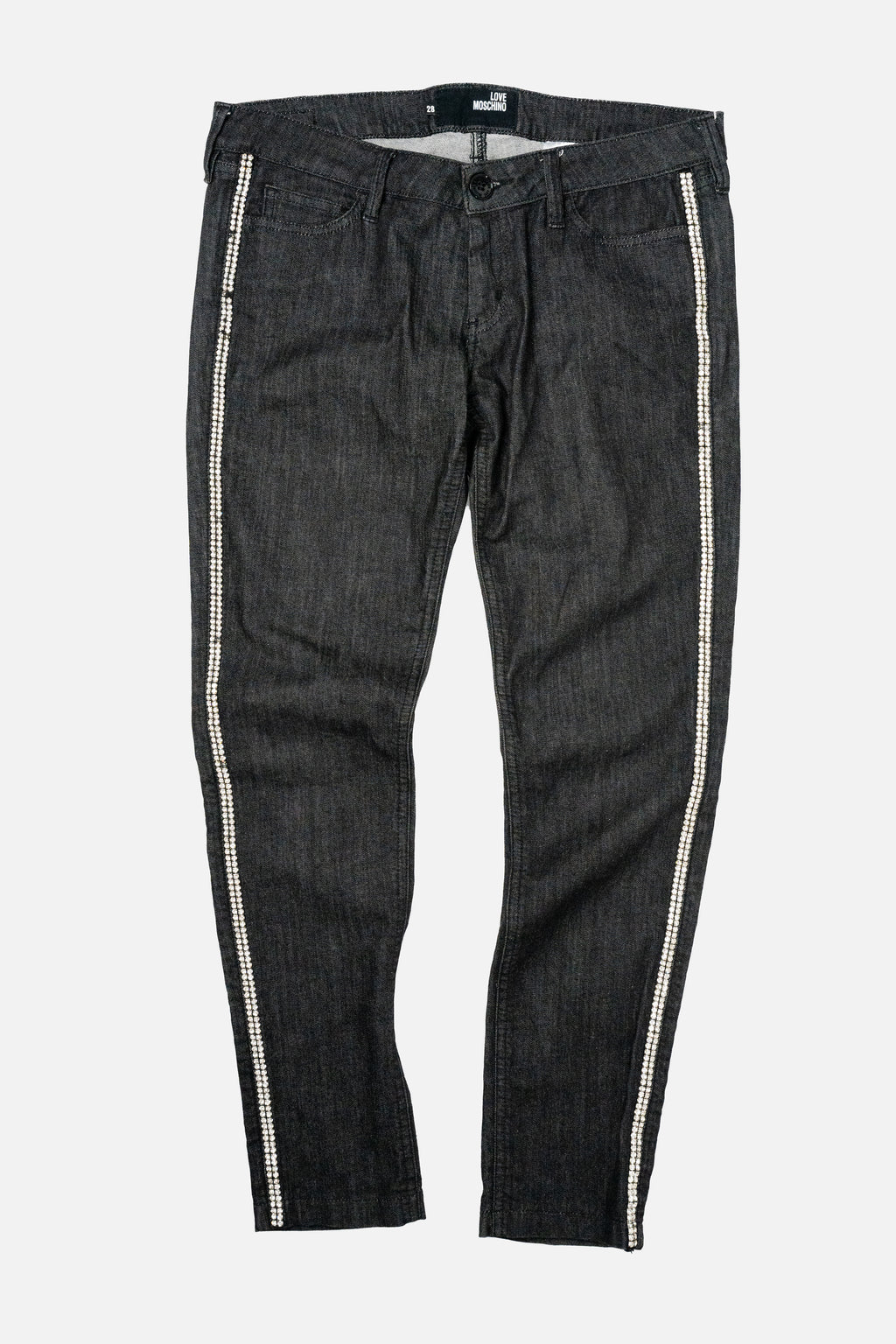 Love Moschino Rhinestone Stripe Jeans