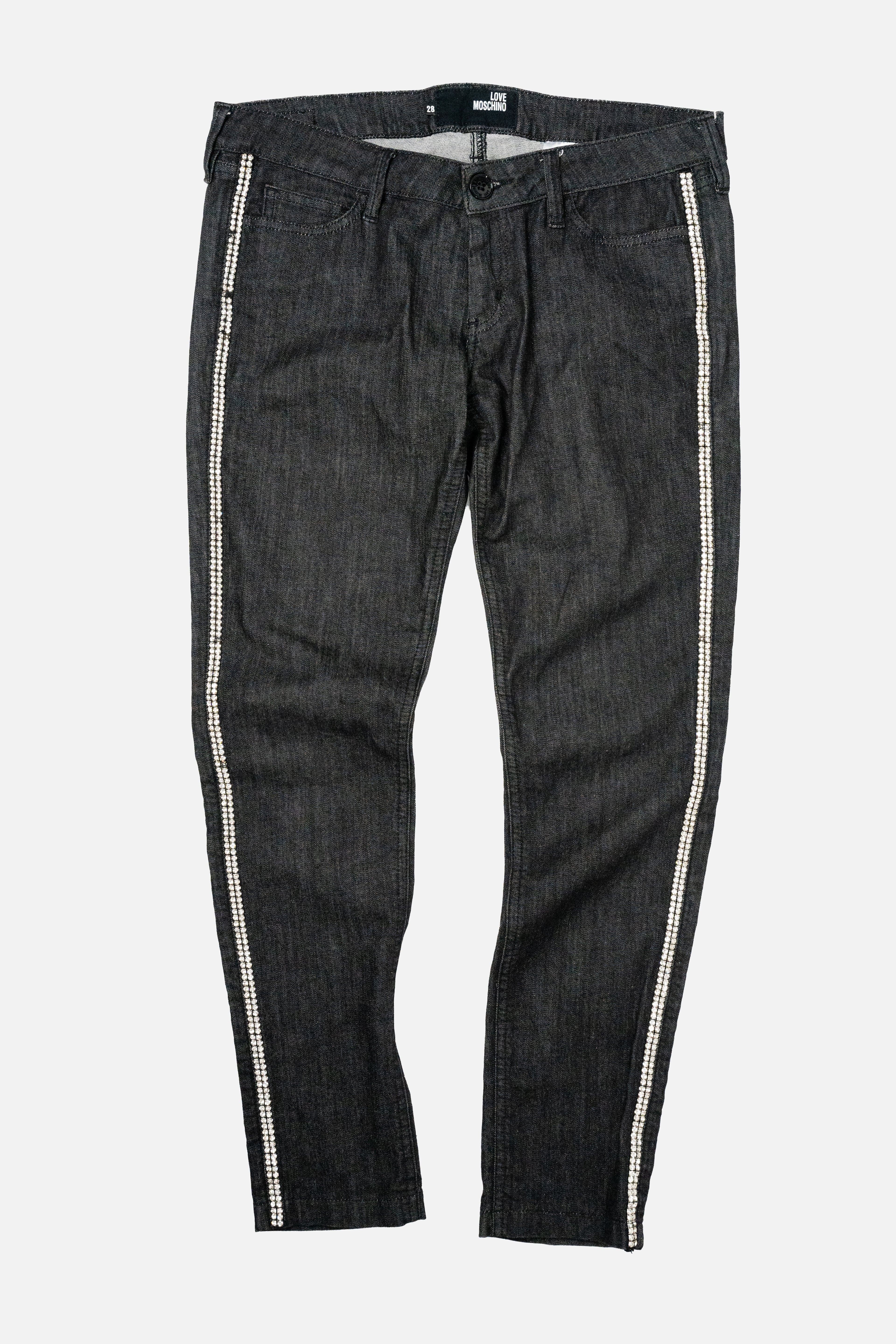 Love Moschino Rhinestone Stripe Jeans