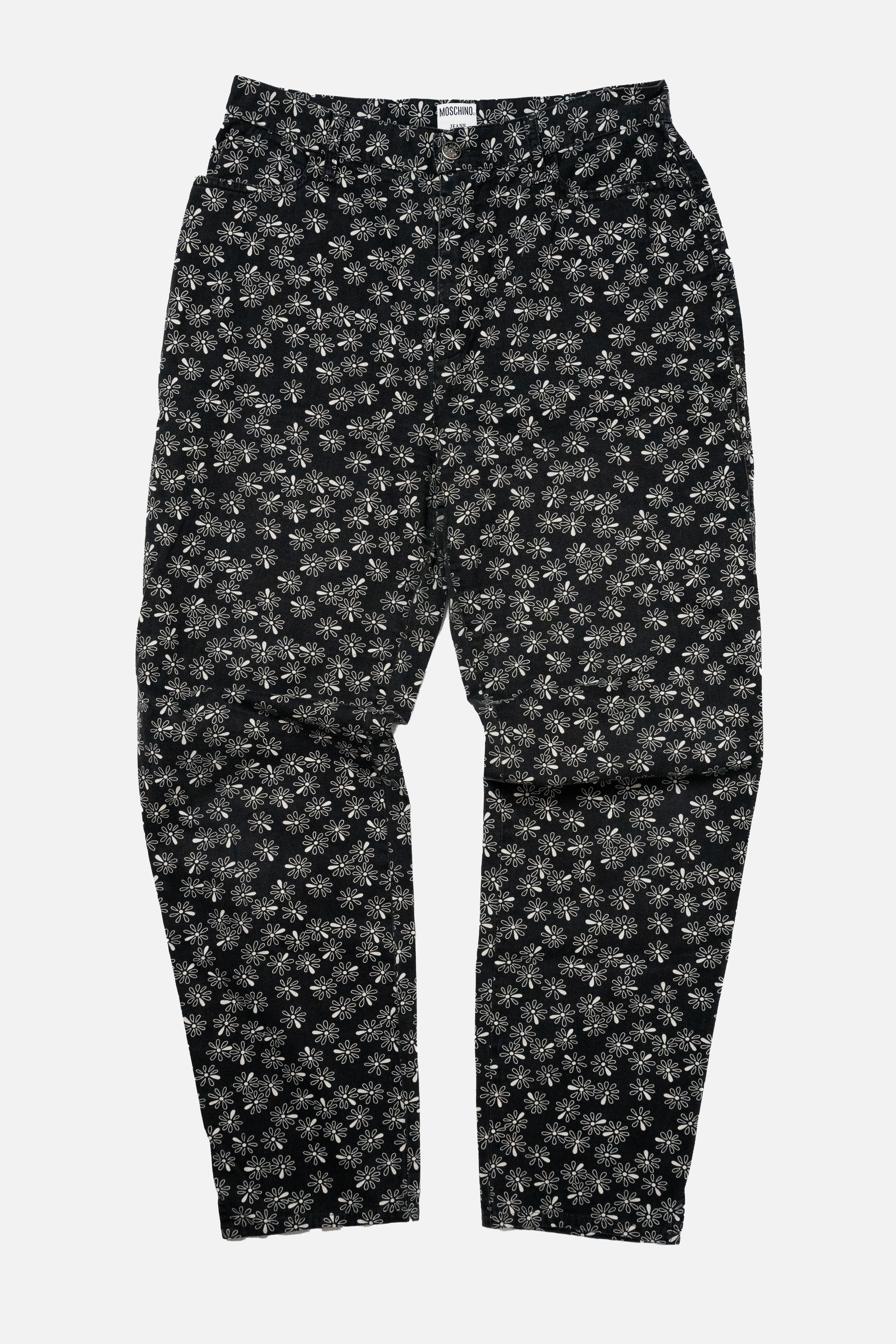 Moschino Jeans Vintage Daisy Print High-Waisted Trousers