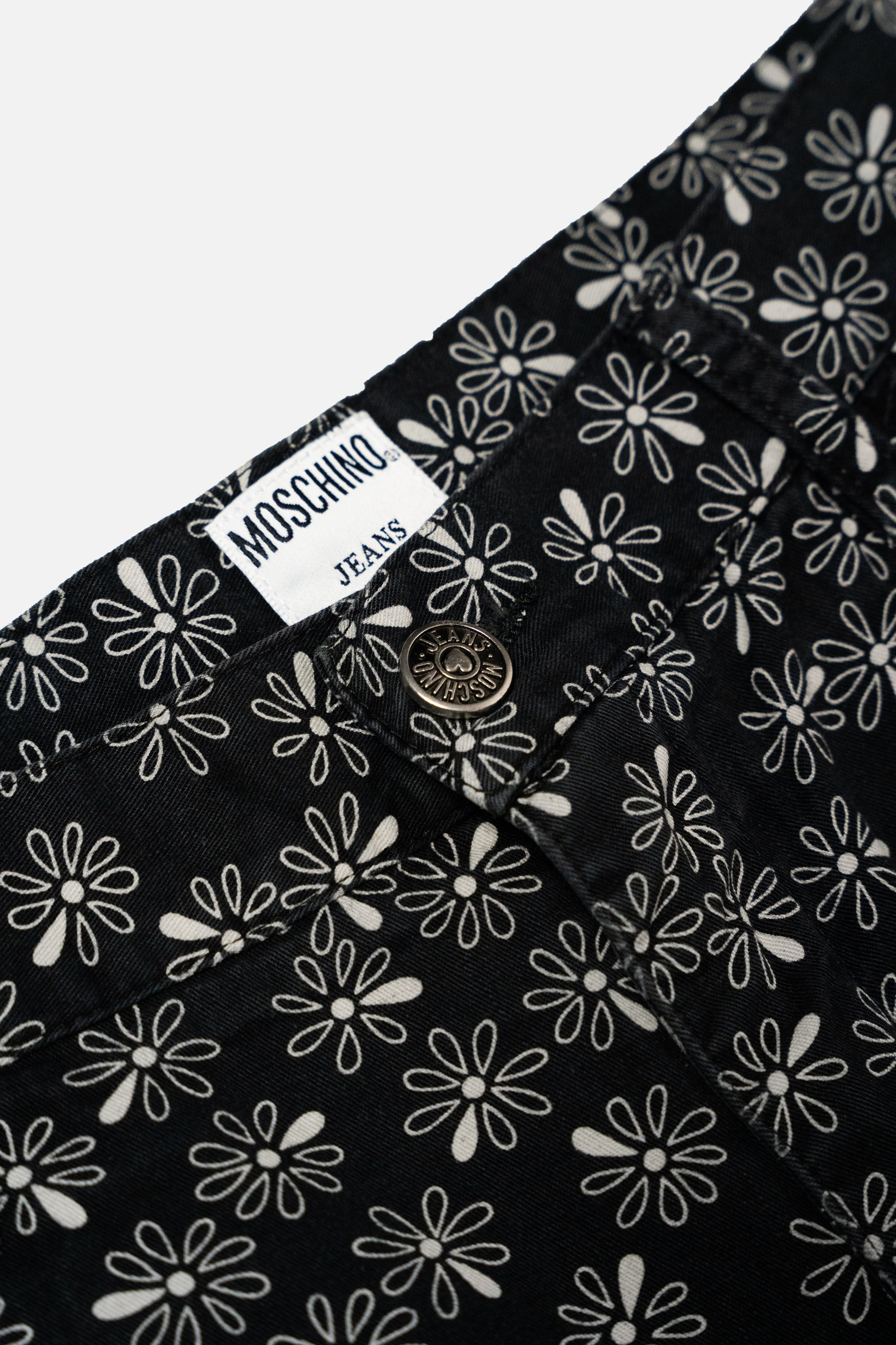 Moschino Jeans Vintage Daisy Print High-Waisted Trousers