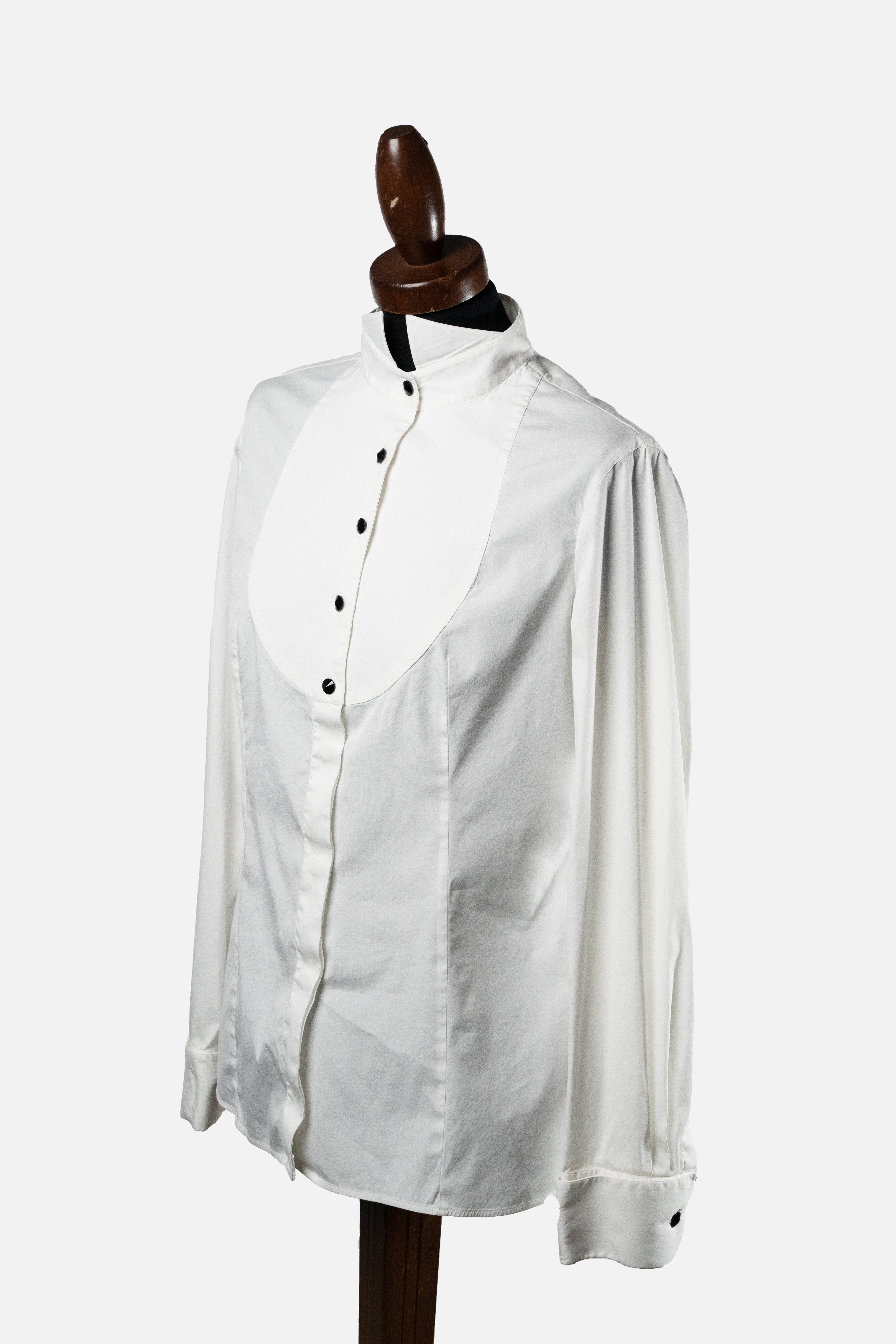 Giorgio Armani White Tuxedo Bib Shirt