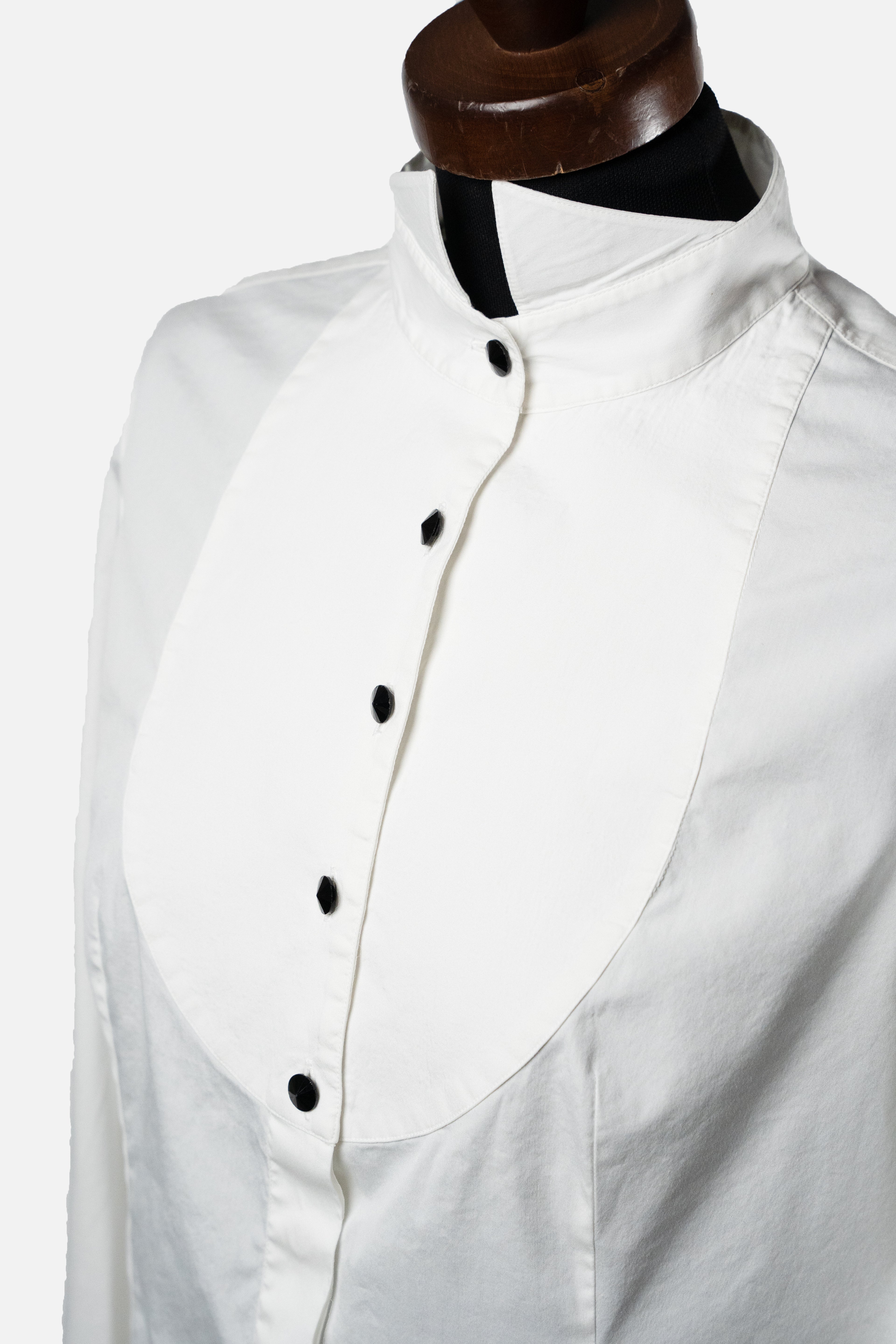 Giorgio Armani White Tuxedo Bib Shirt