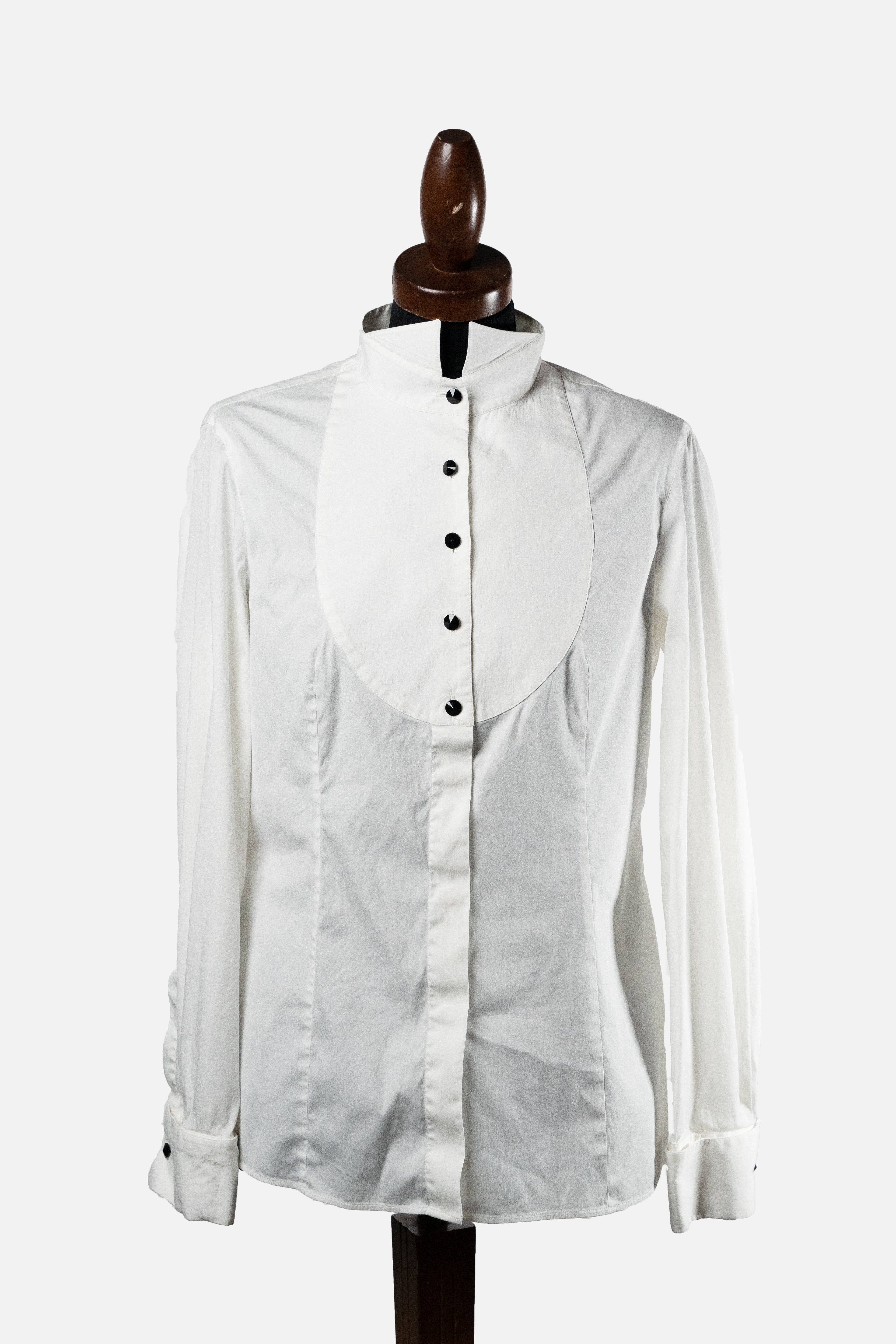 Giorgio Armani White Tuxedo Bib Shirt