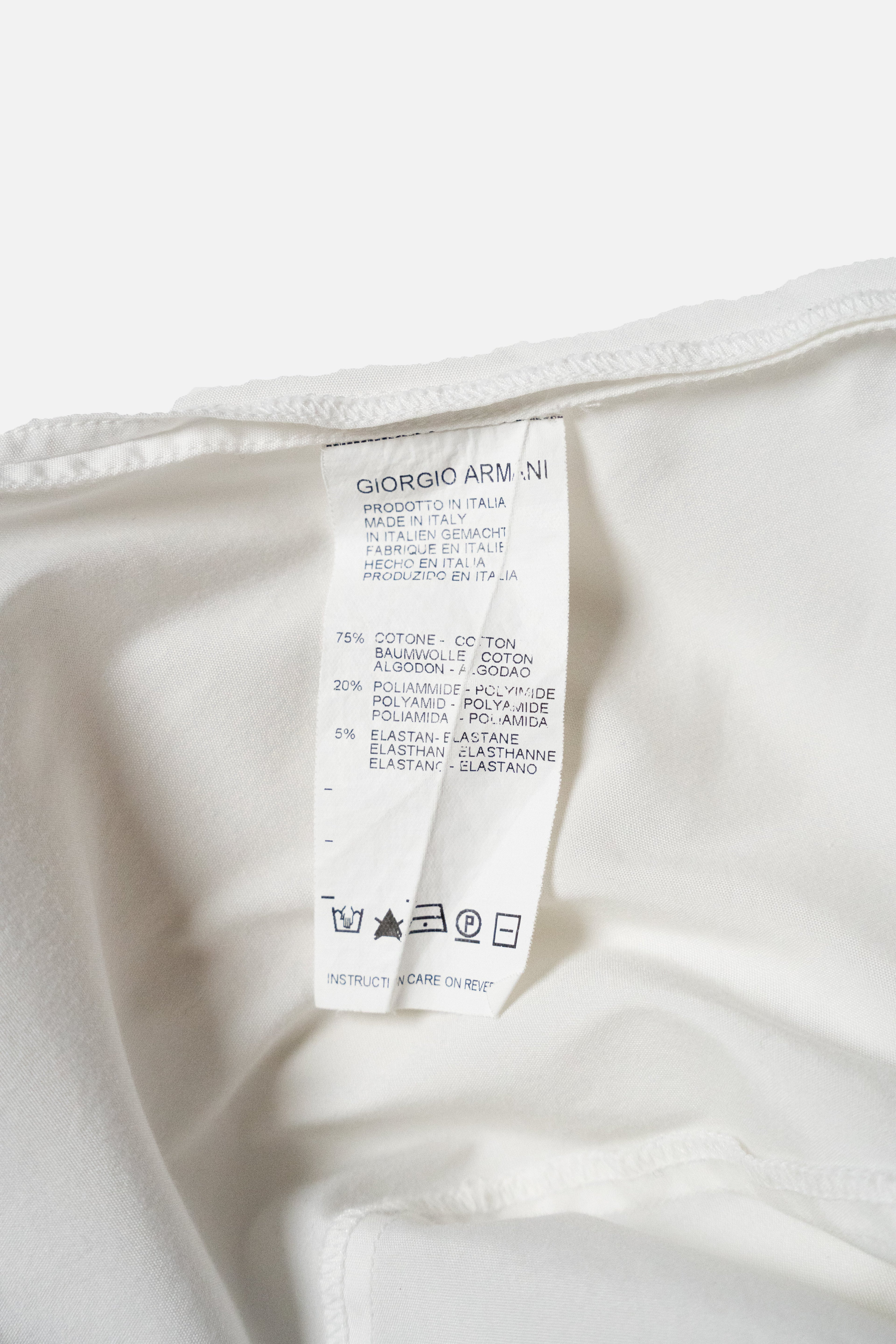 Giorgio Armani White Tuxedo Bib Shirt