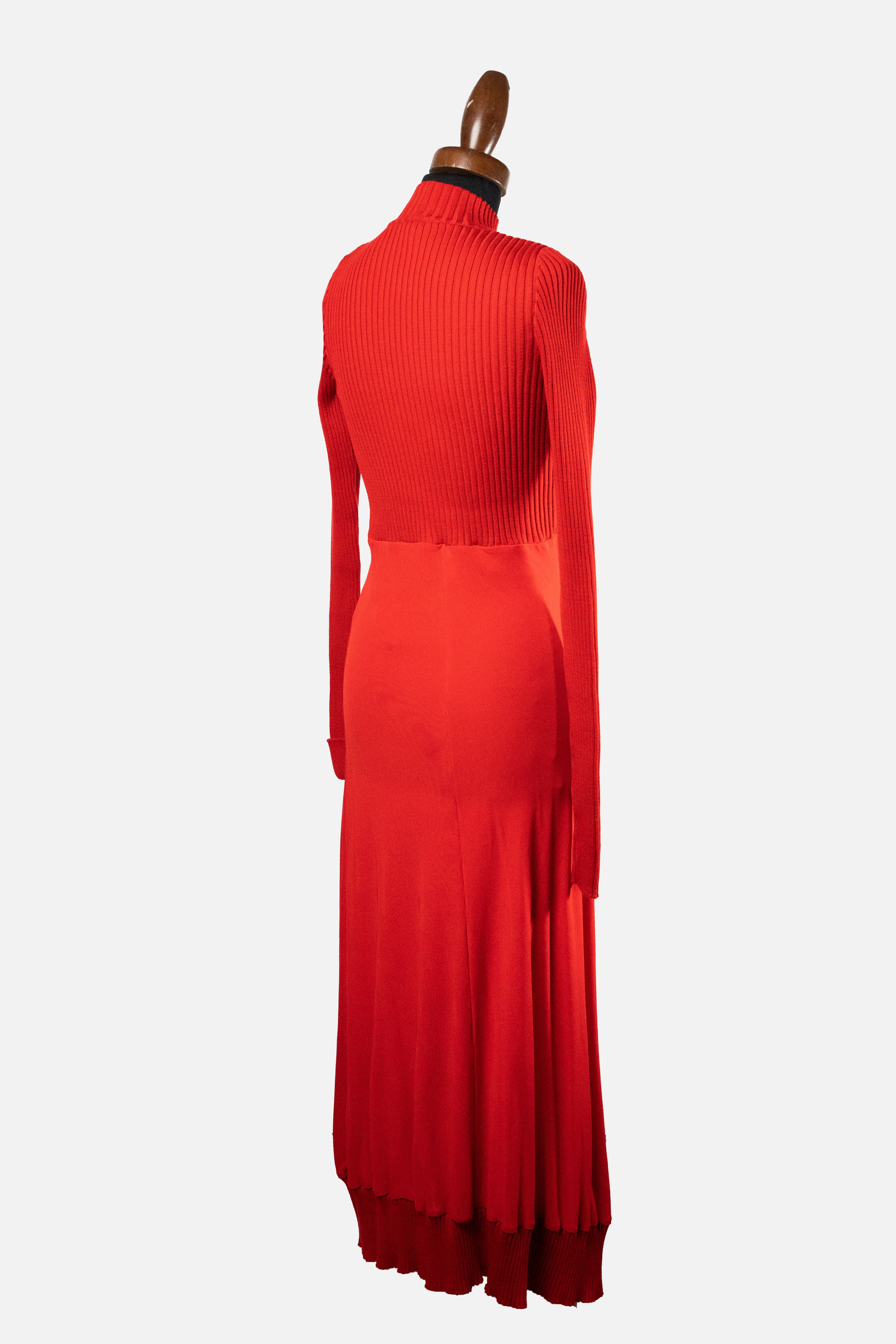 M Missoni Red Ribbed-Knit Maxi Dress