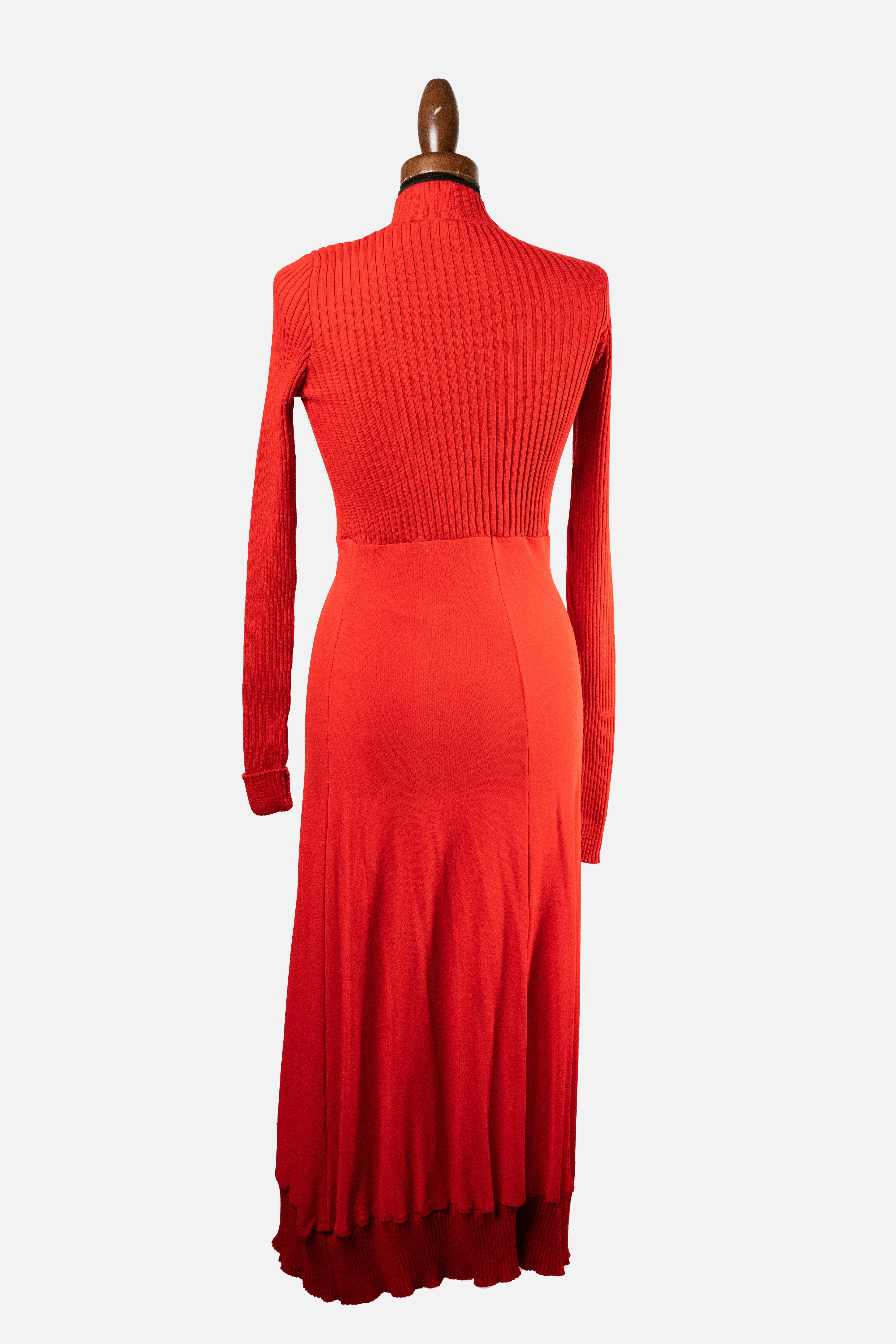 M Missoni Red Ribbed-Knit Maxi Dress