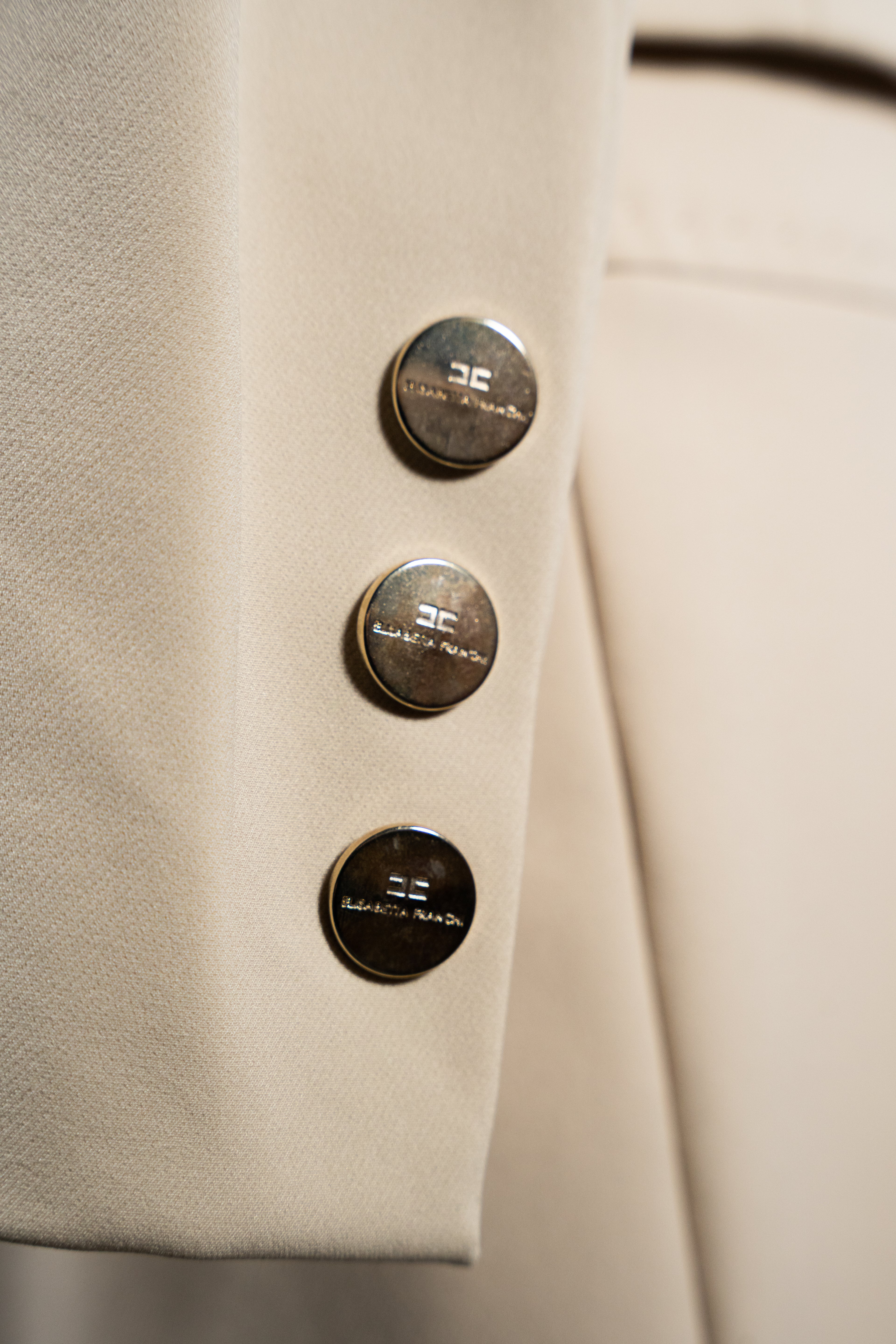 Elisabetta Franchi Beige Tailored Skirt Suit