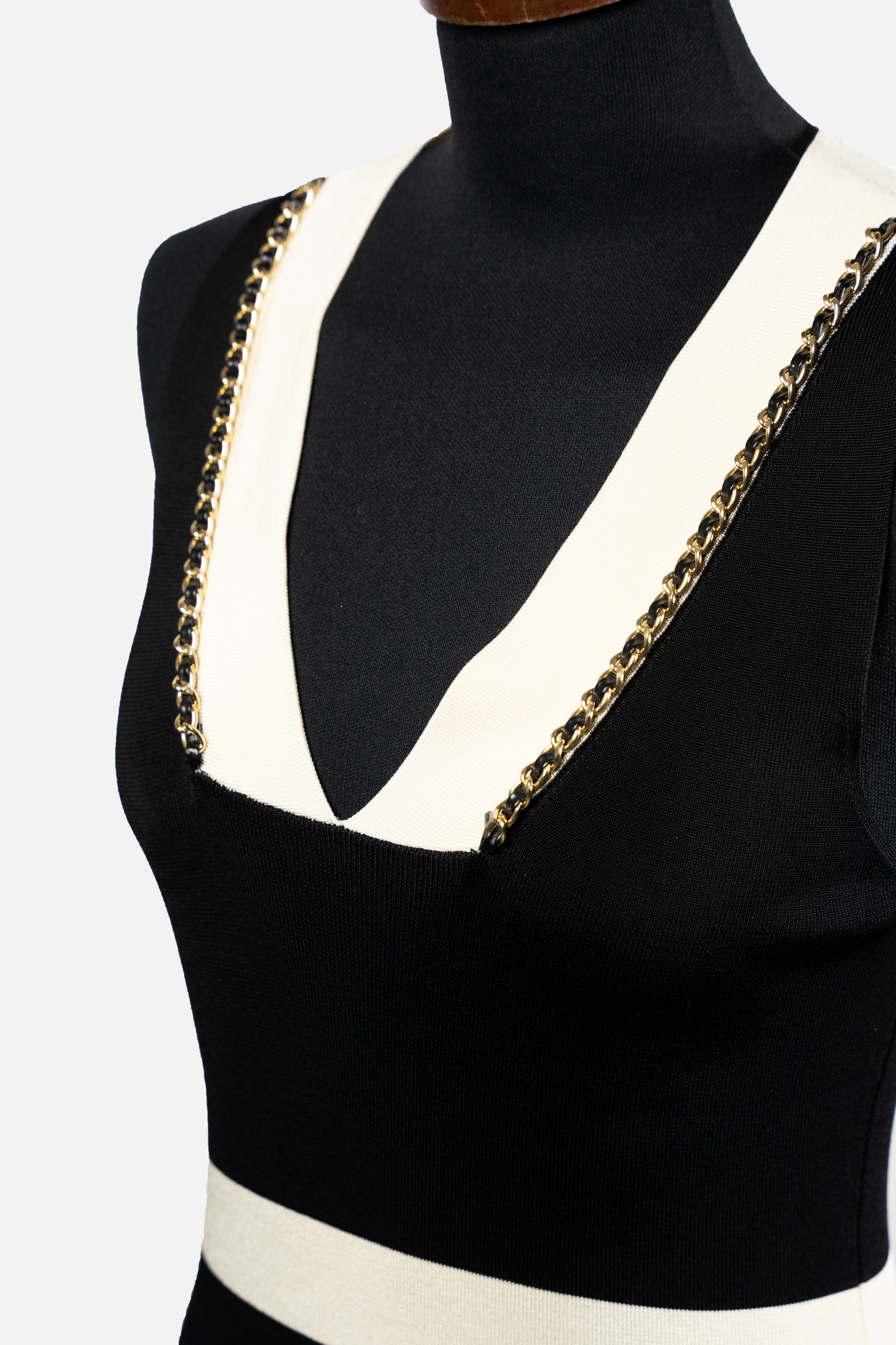 Rebel Queen Black & White Chain Knit Dress