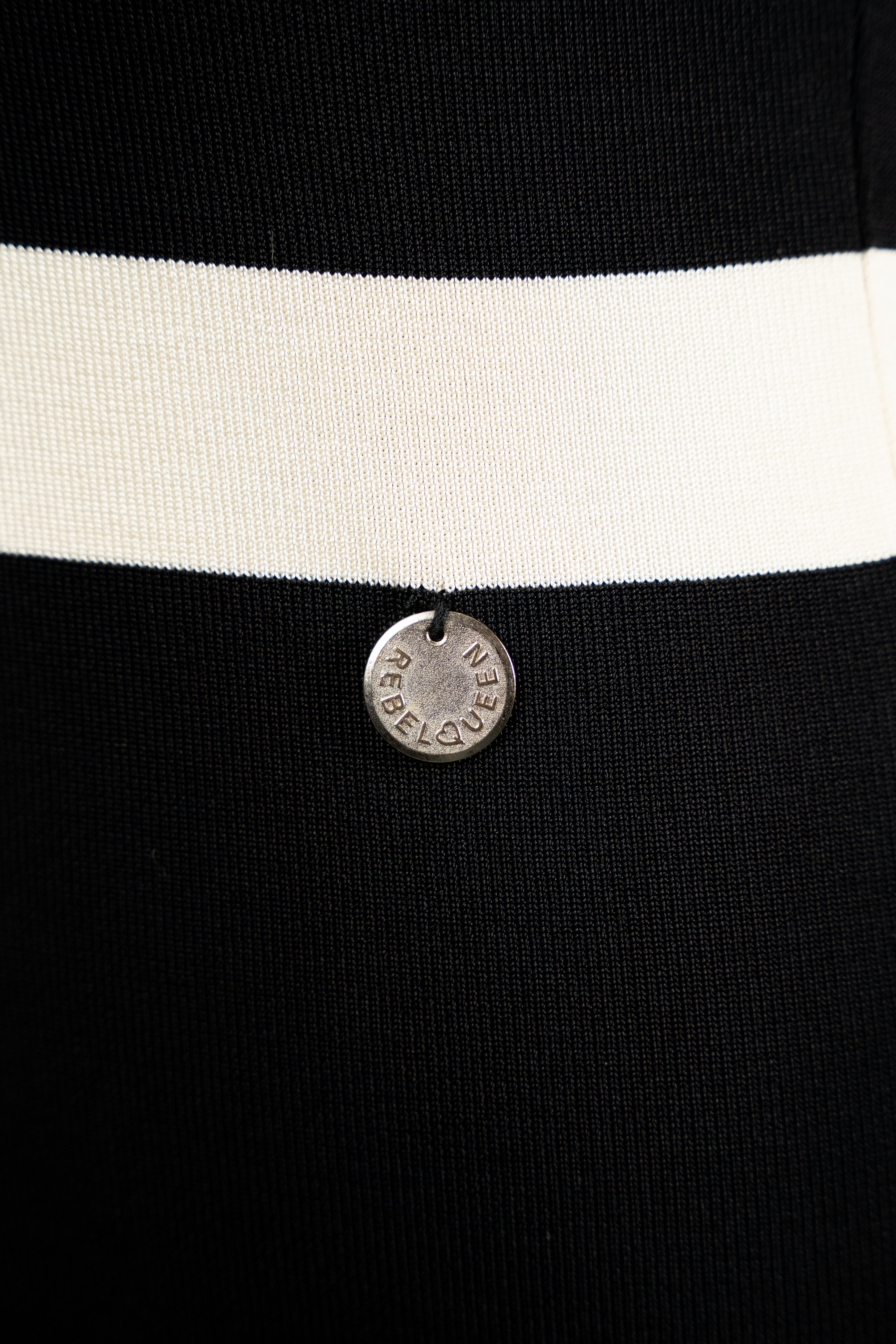 Rebel Queen Black & White Chain Knit Dress