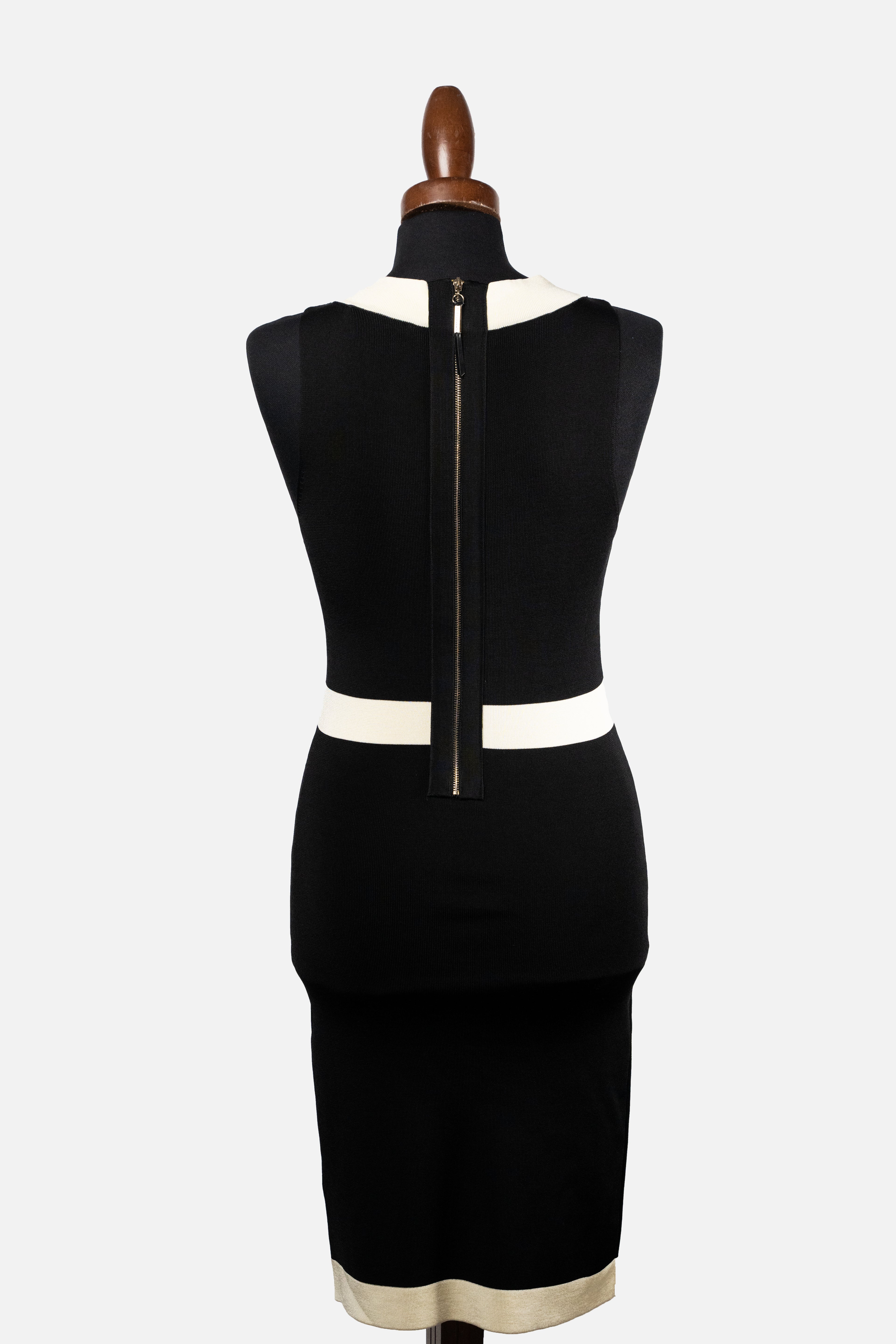 Rebel Queen Black & White Chain Knit Dress