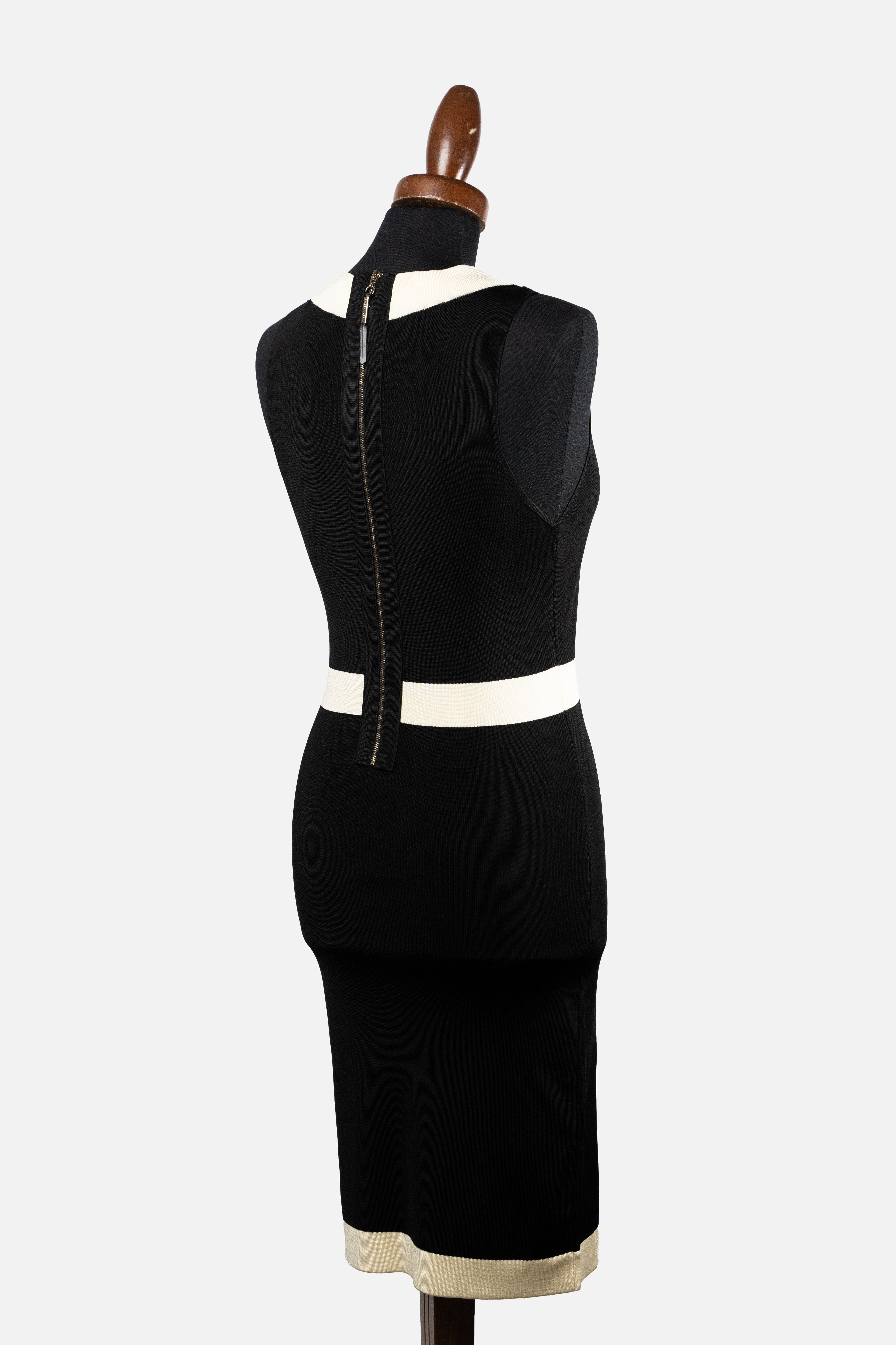 Rebel Queen Black & White Chain Knit Dress