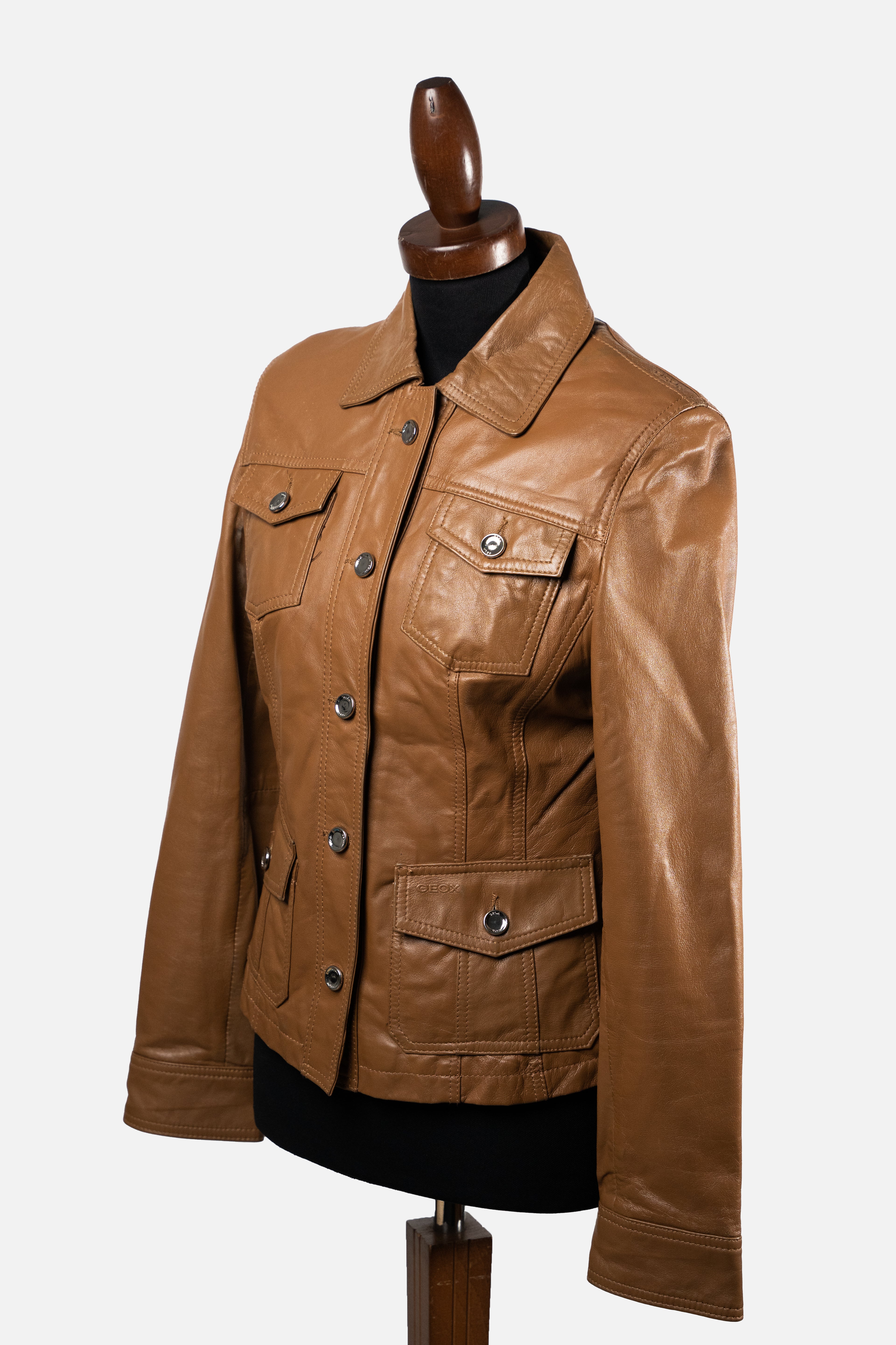 Geox Respira Tan Leather Safari Jacket
