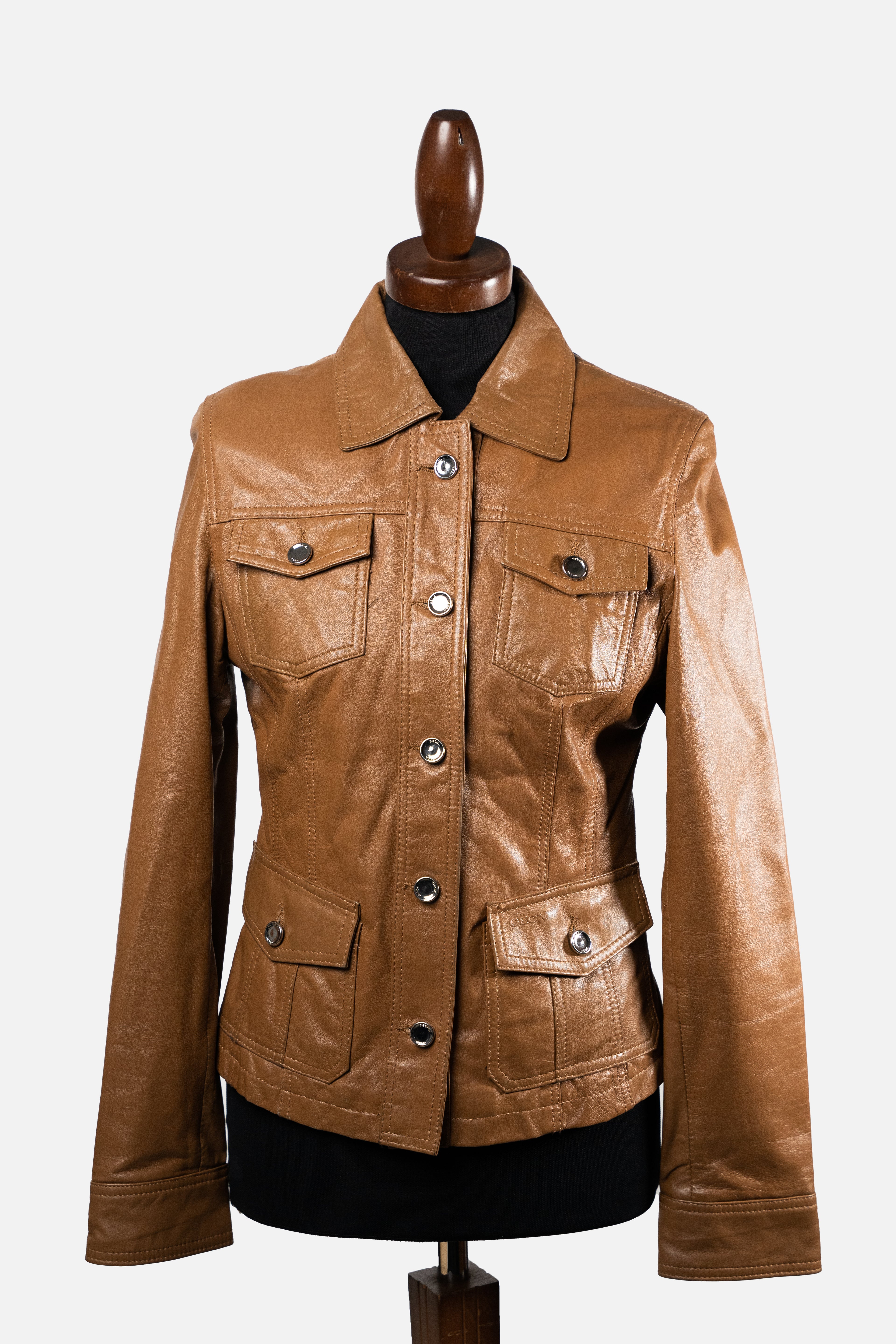 Geox Respira Tan Leather Safari Jacket