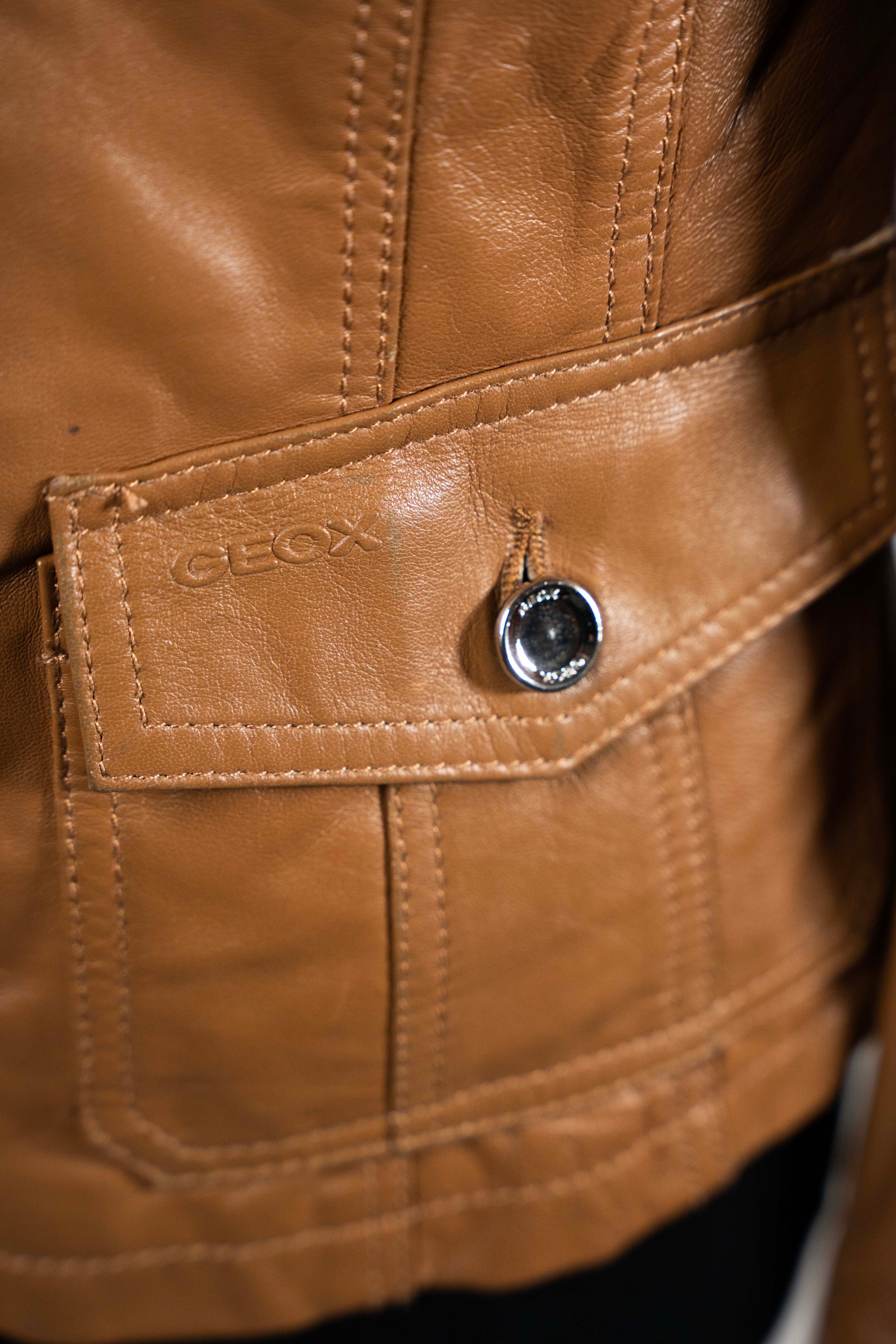 Geox Respira Tan Leather Safari Jacket