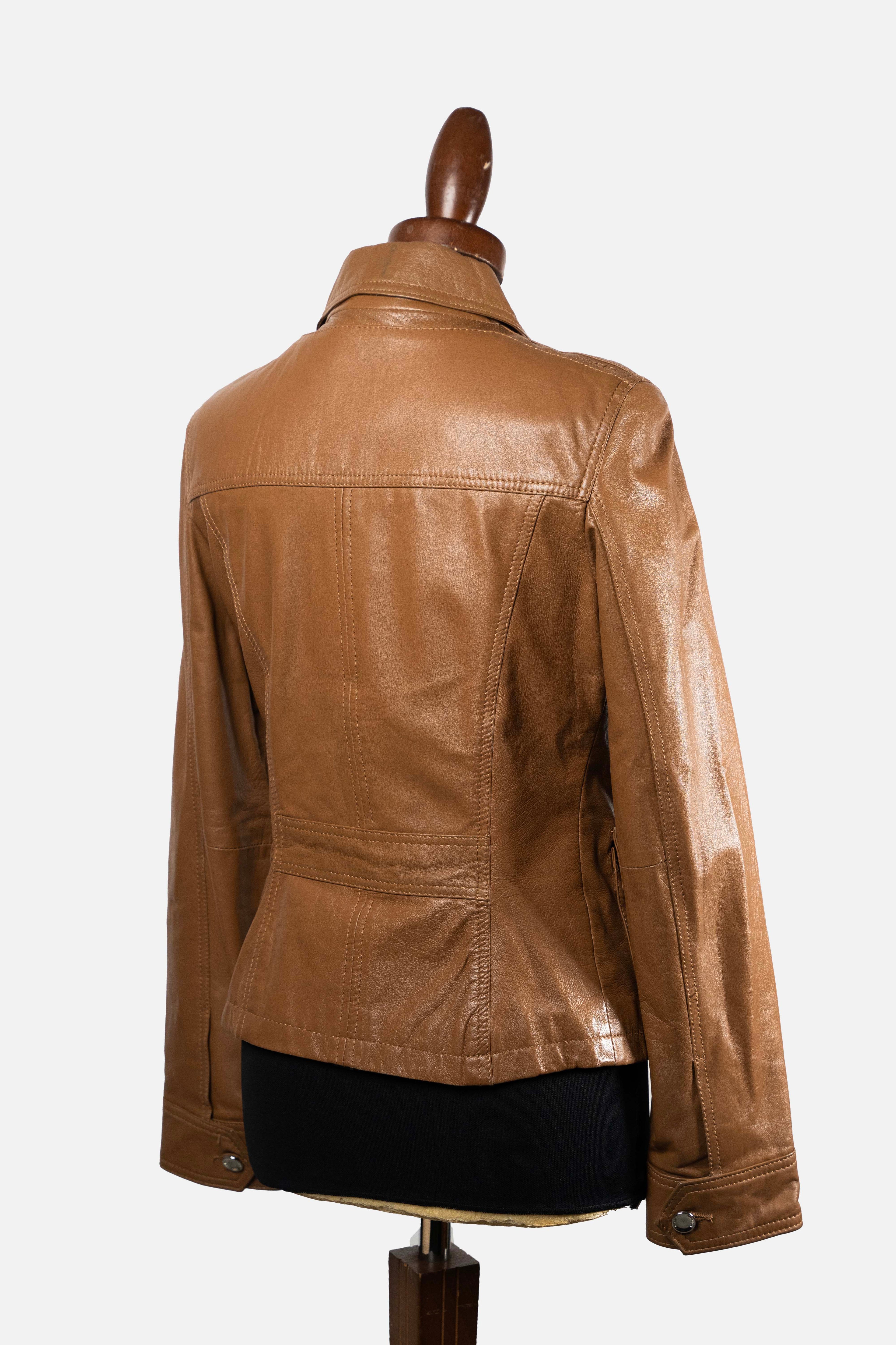 Geox Respira Tan Leather Safari Jacket