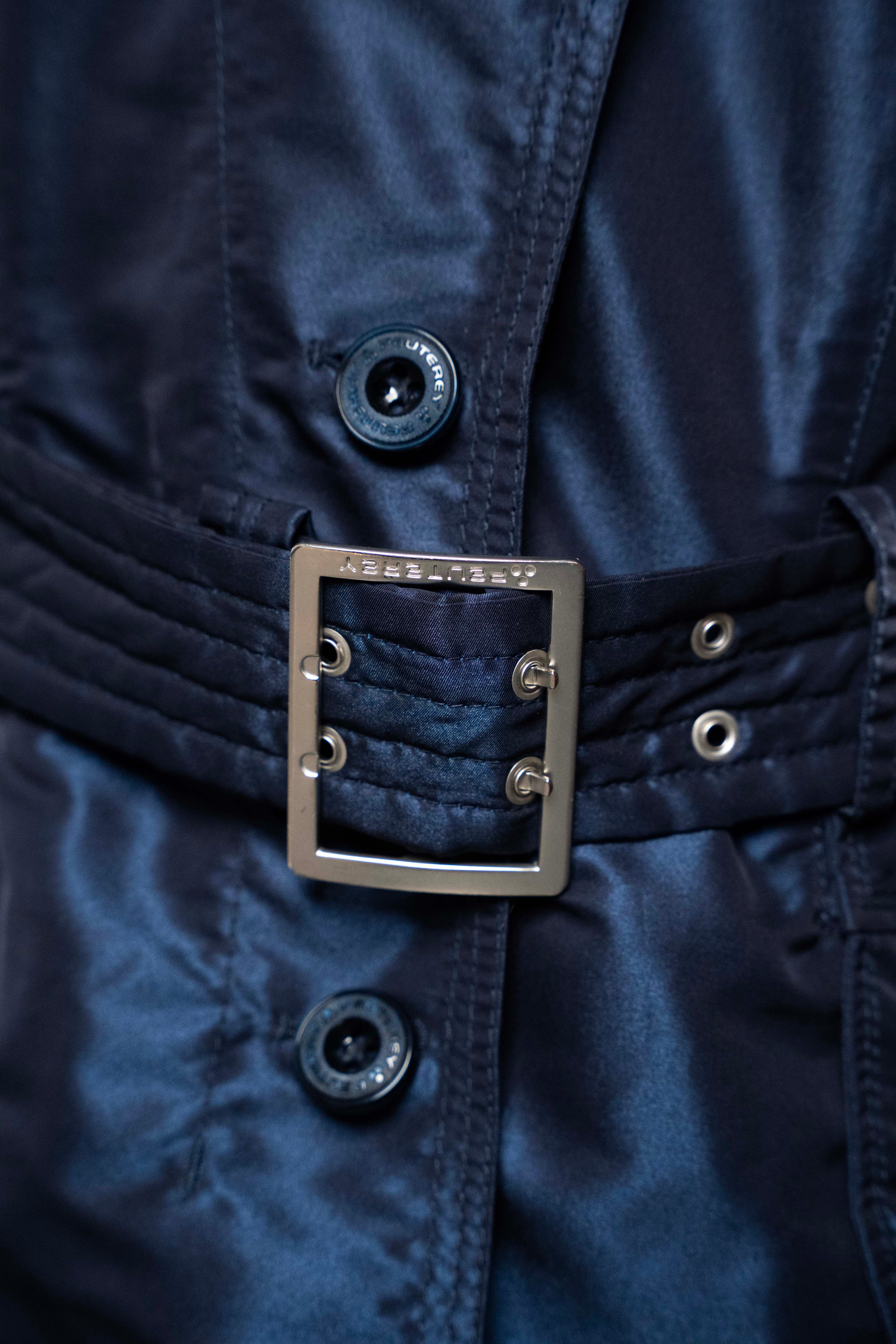 Peuterey Shimmer Navy Trench Coat