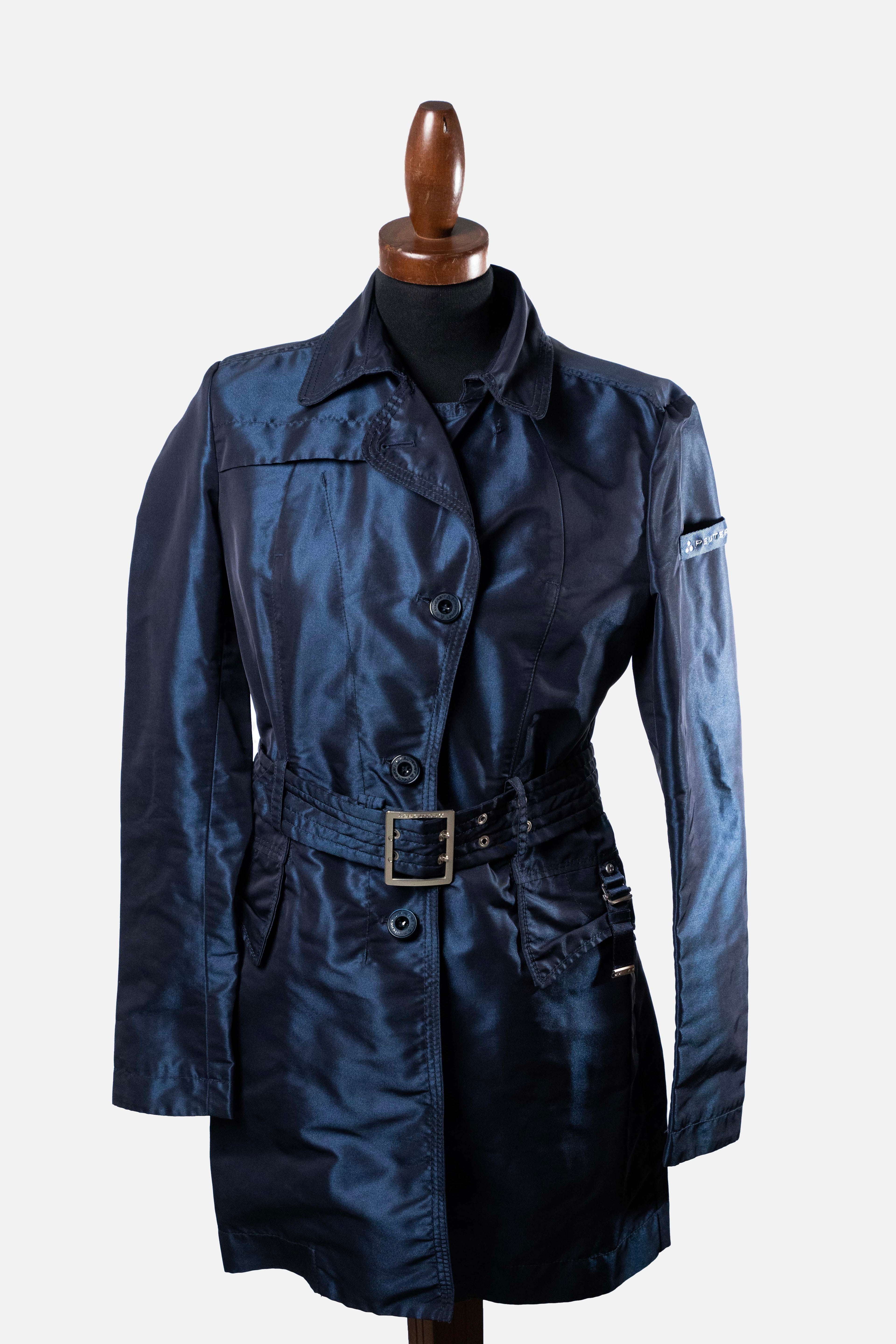 Peuterey Shimmer Navy Trench Coat