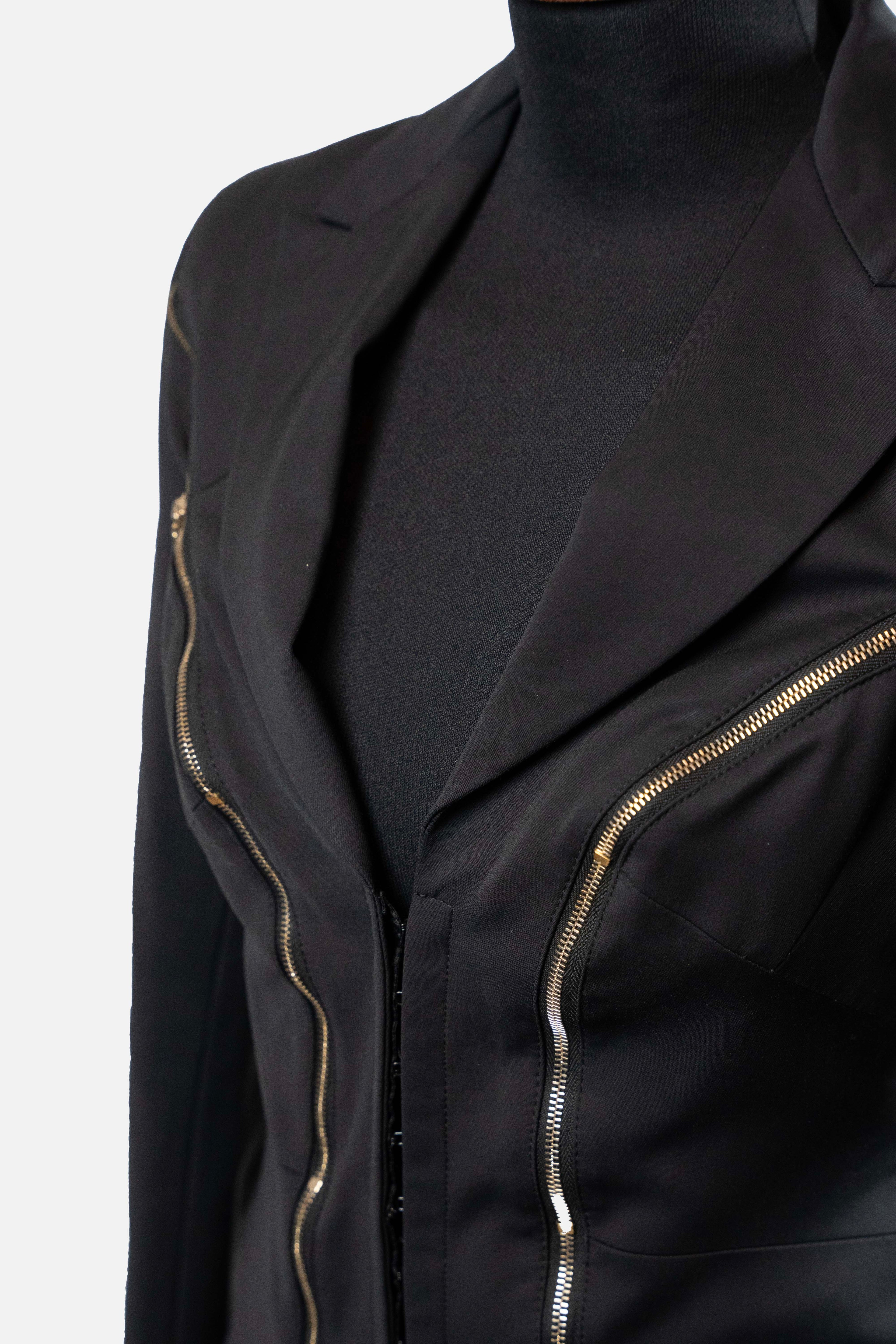 Elisabetta Franchi Celyn B Black Zip-Detail Suit
