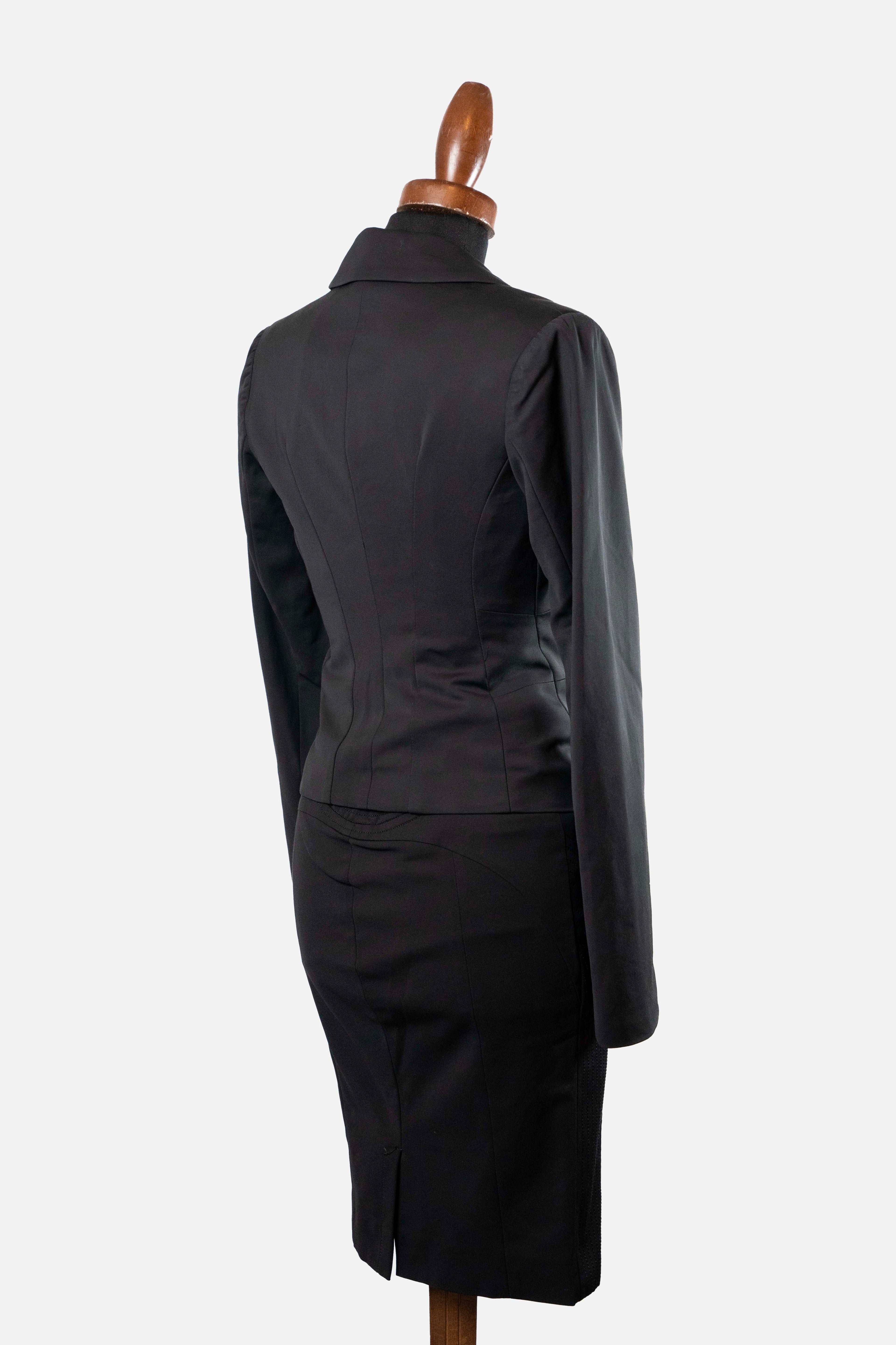 Elisabetta Franchi Celyn B Black Zip-Detail Suit