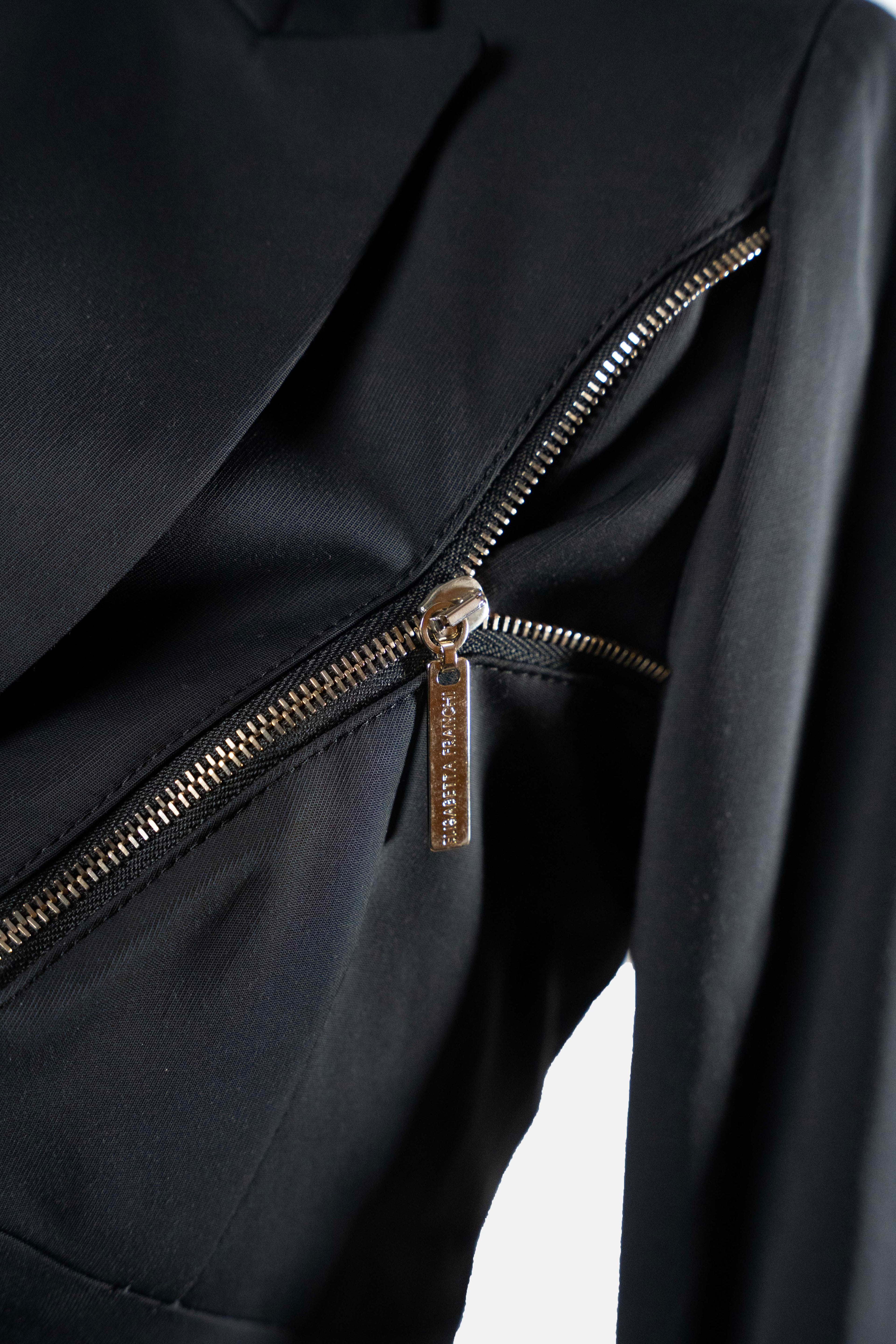 Elisabetta Franchi Celyn B Black Zip-Detail Suit