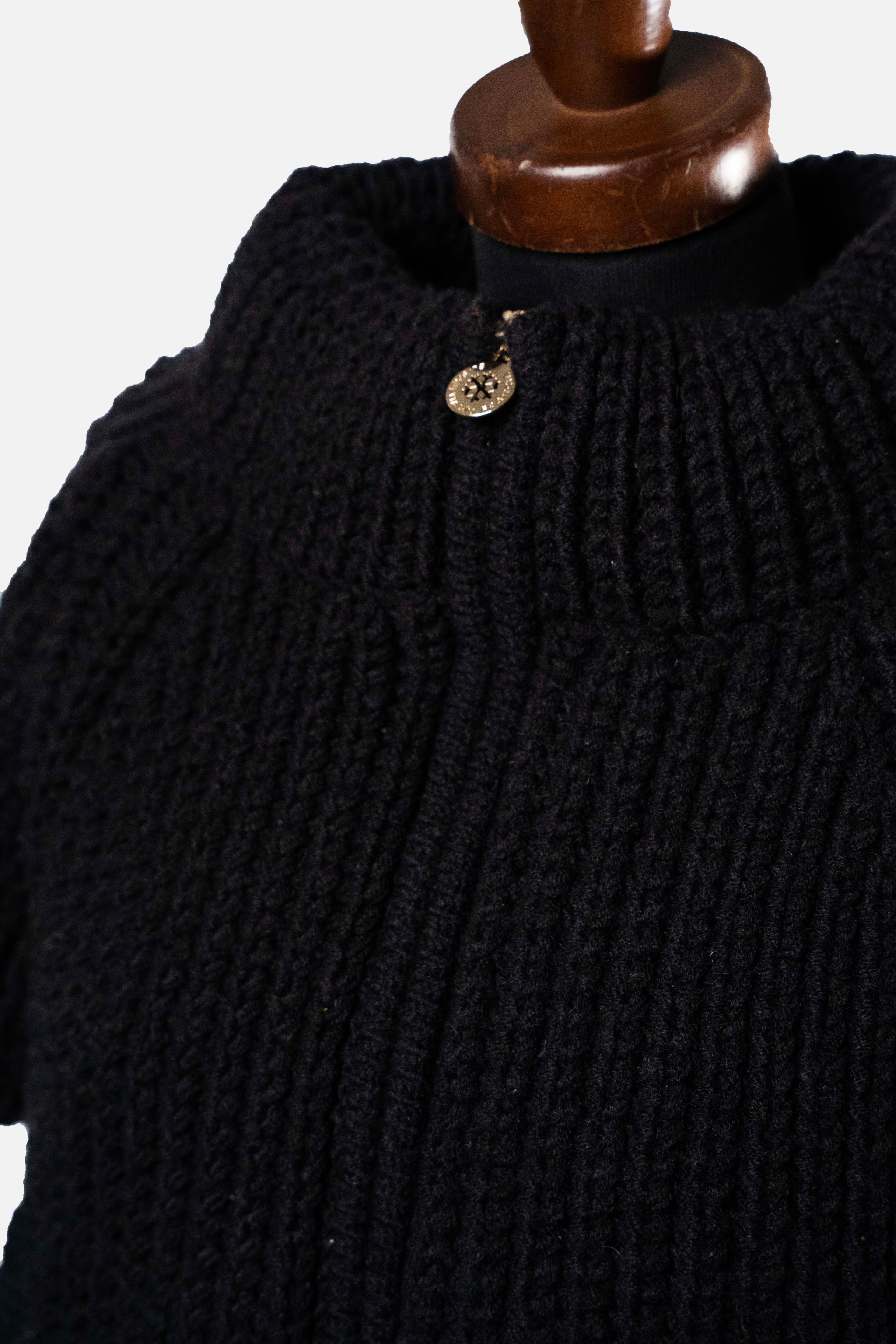 Elisabetta Franchi Black Chunky Knit Bolero/Cardigan