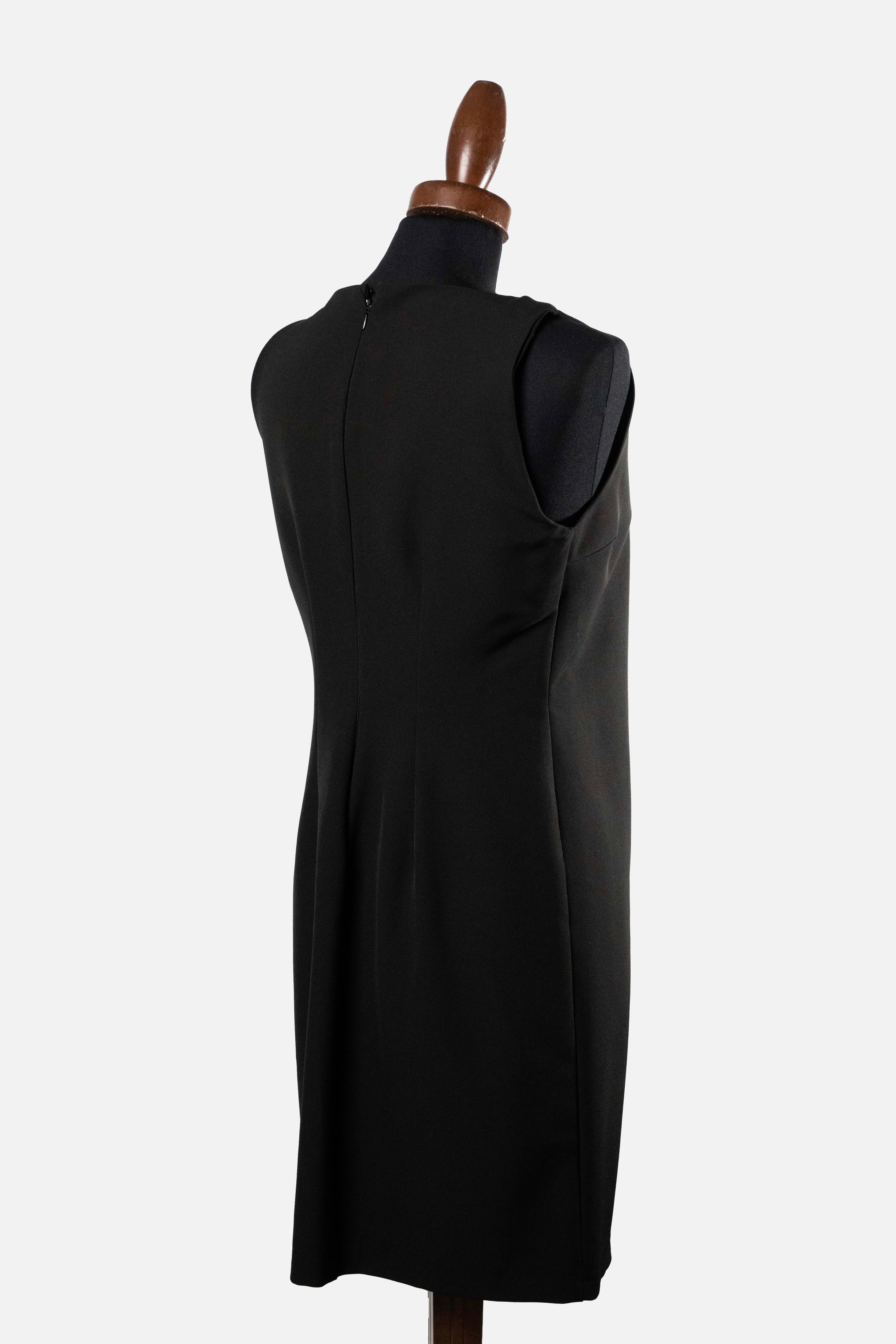 Imperial Classic Black Sleeveless Sheath Dress