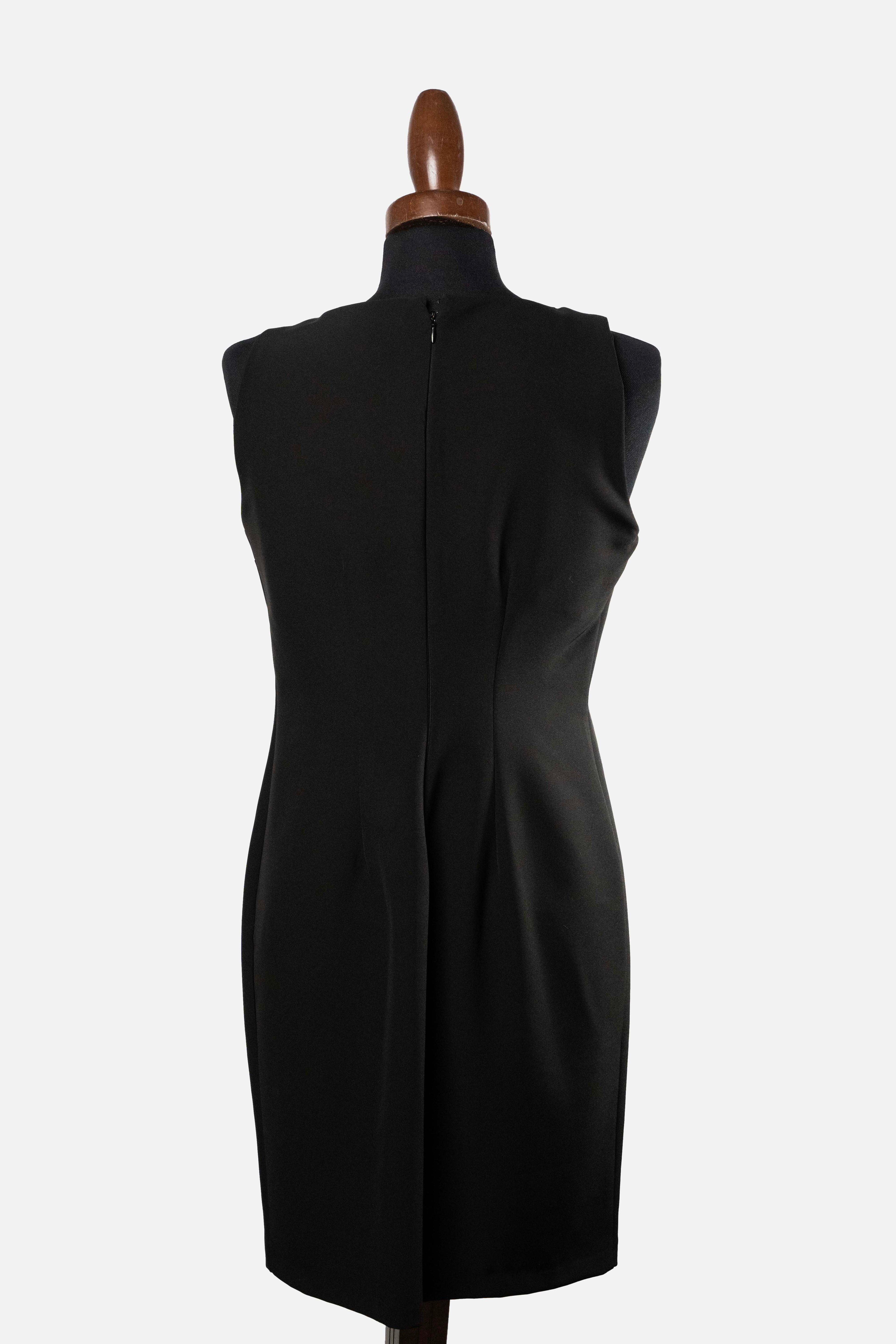 Imperial Classic Black Sleeveless Sheath Dress