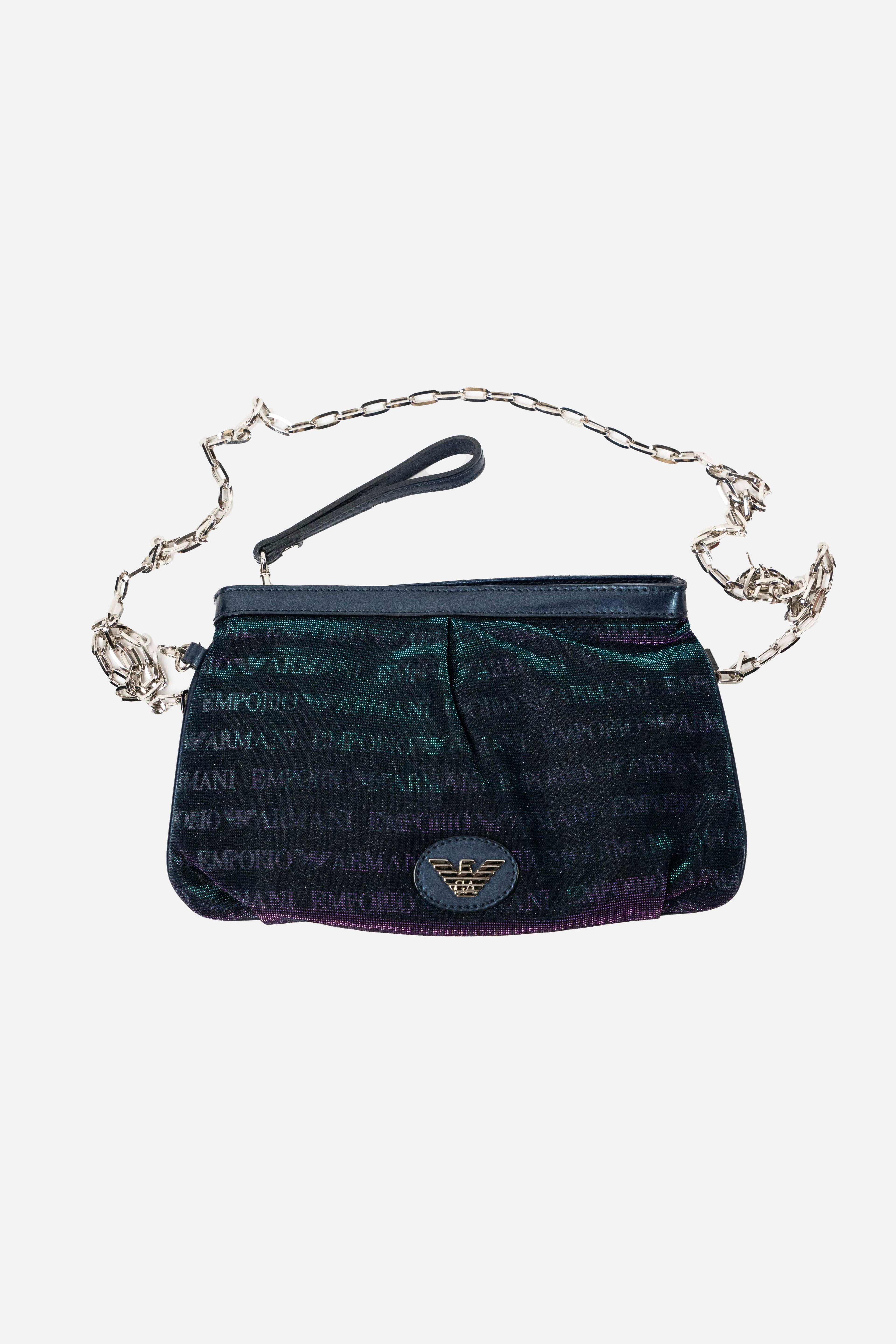Emporio Armani Iridescent Logo Jacquard Clutch Bag